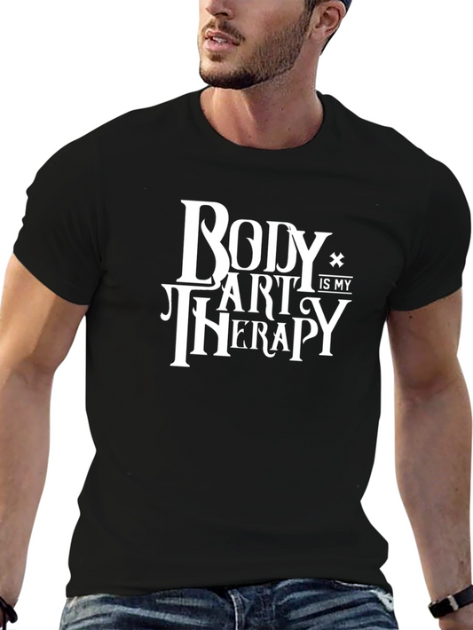 Body Art is My Therapy Black T-Shirt