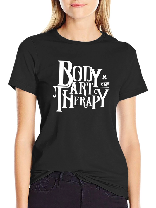 Body Art is My Therapy Black T-Shirt