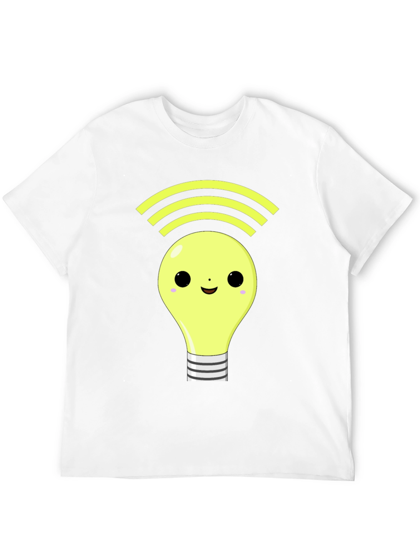 Light Bulb WiFi Graphic Tee - Black Cotton T-Shirt