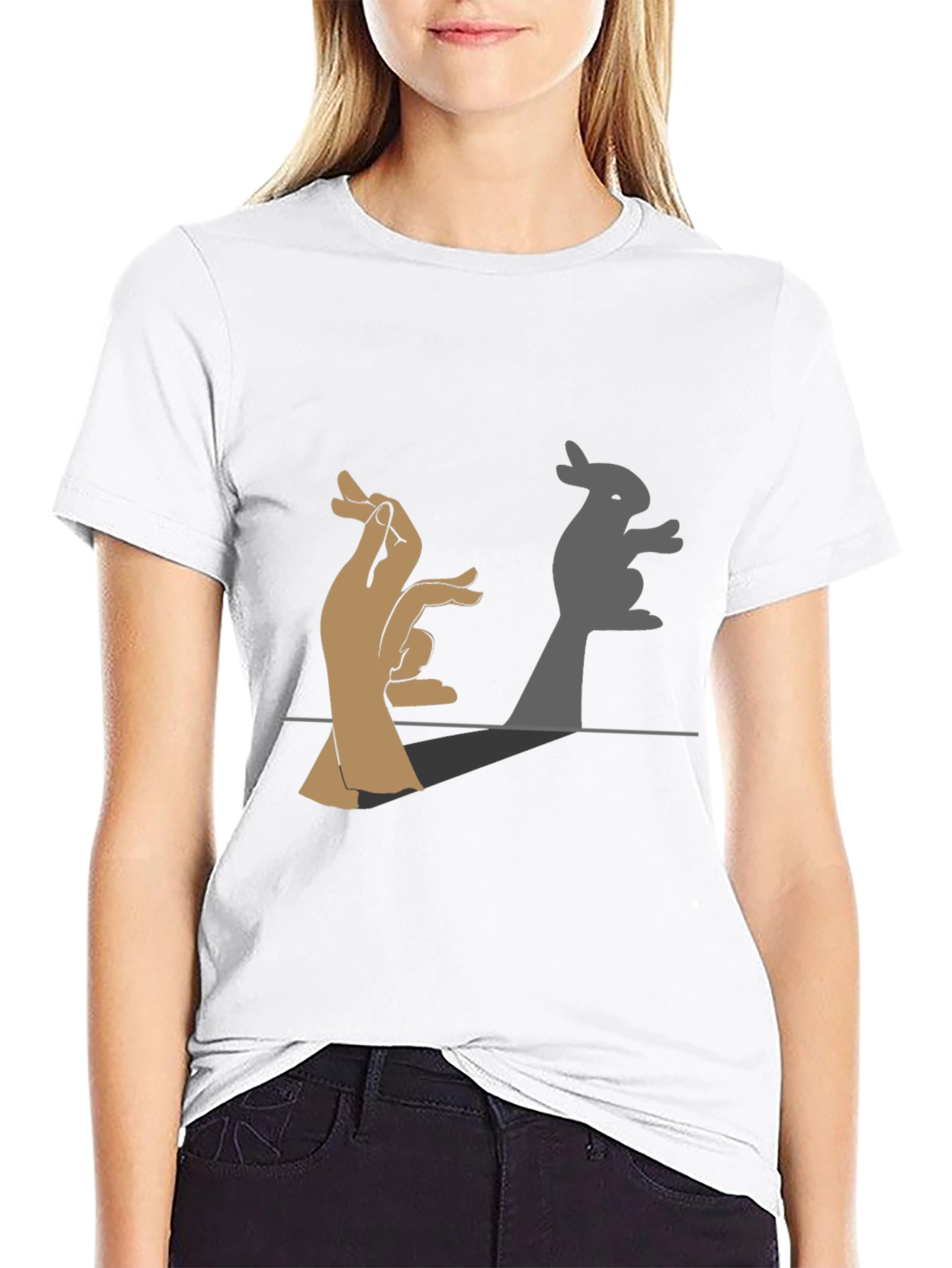 Bunny Shadow Hand Puppet Graphic Tee