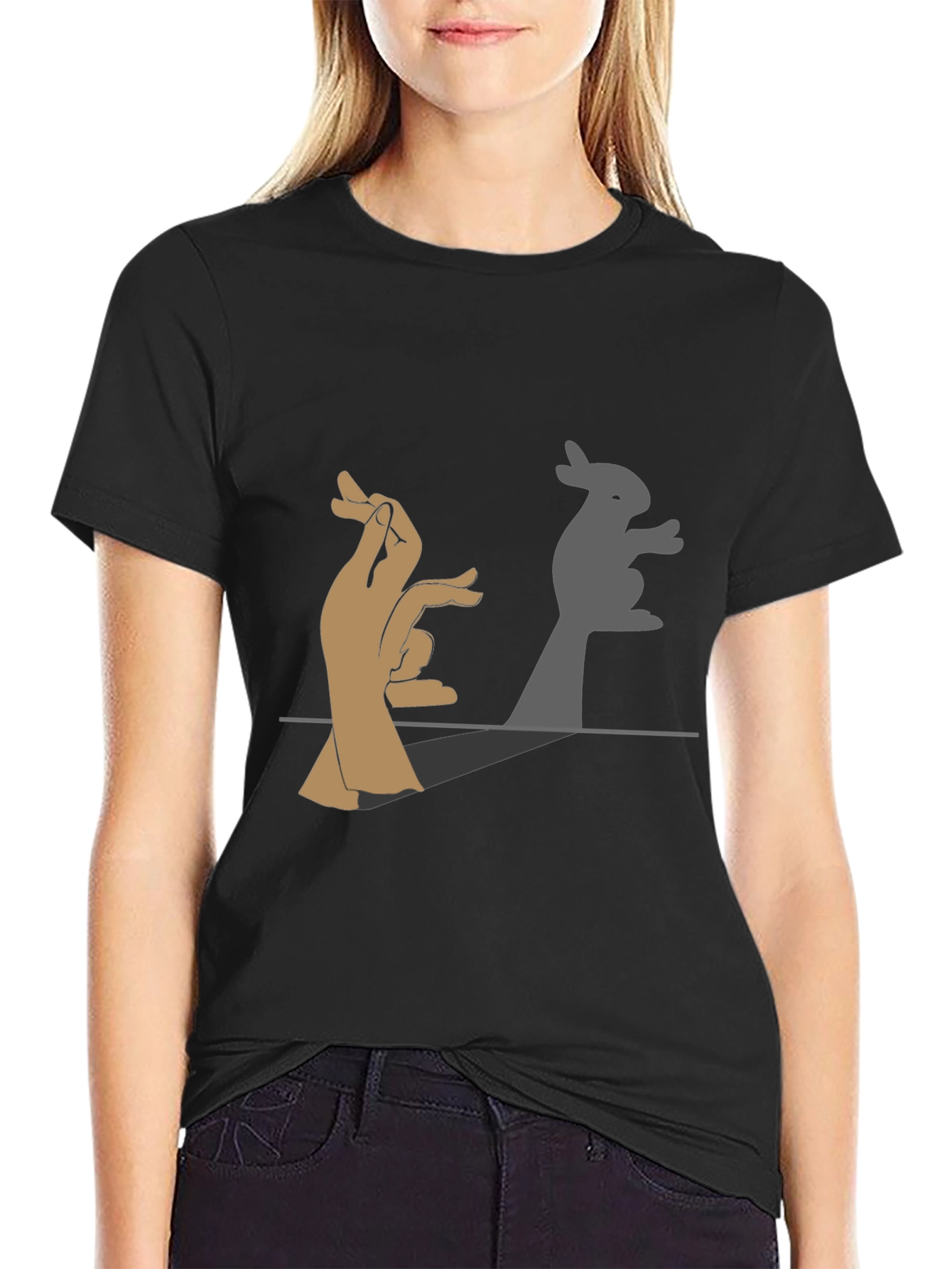 Bunny Shadow Hand Puppet Graphic Tee