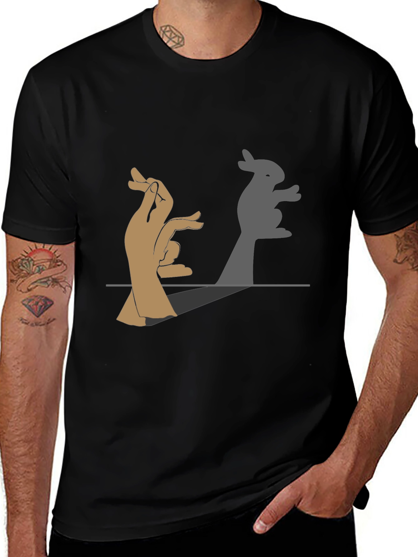 Bunny Shadow Hand Puppet Graphic Tee