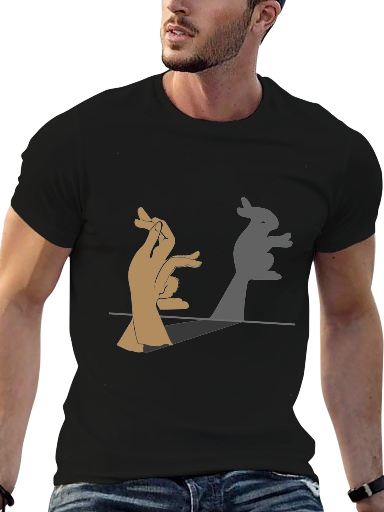 Bunny Shadow Hand Puppet Graphic Tee