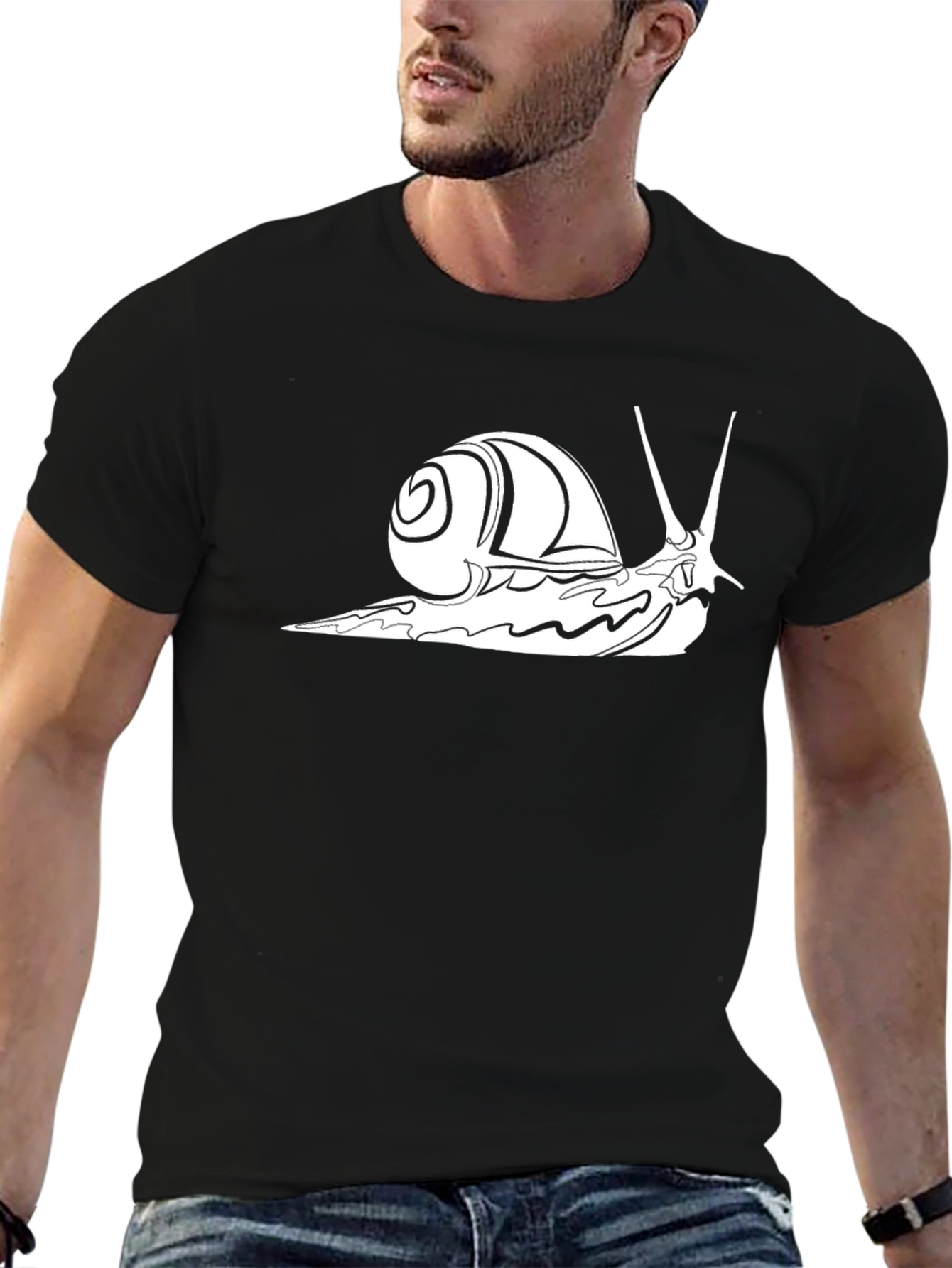 Snail Graphic Tee - Cool Black T-Shirt