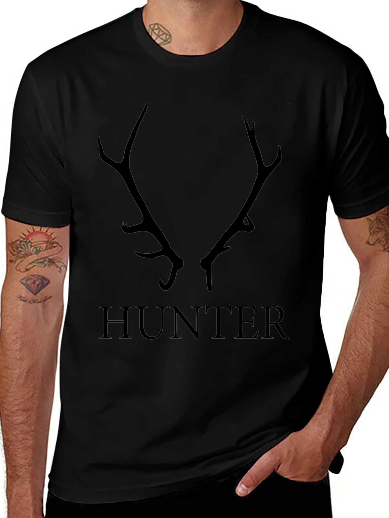 Hunter Antler Graphic Tee - Black
