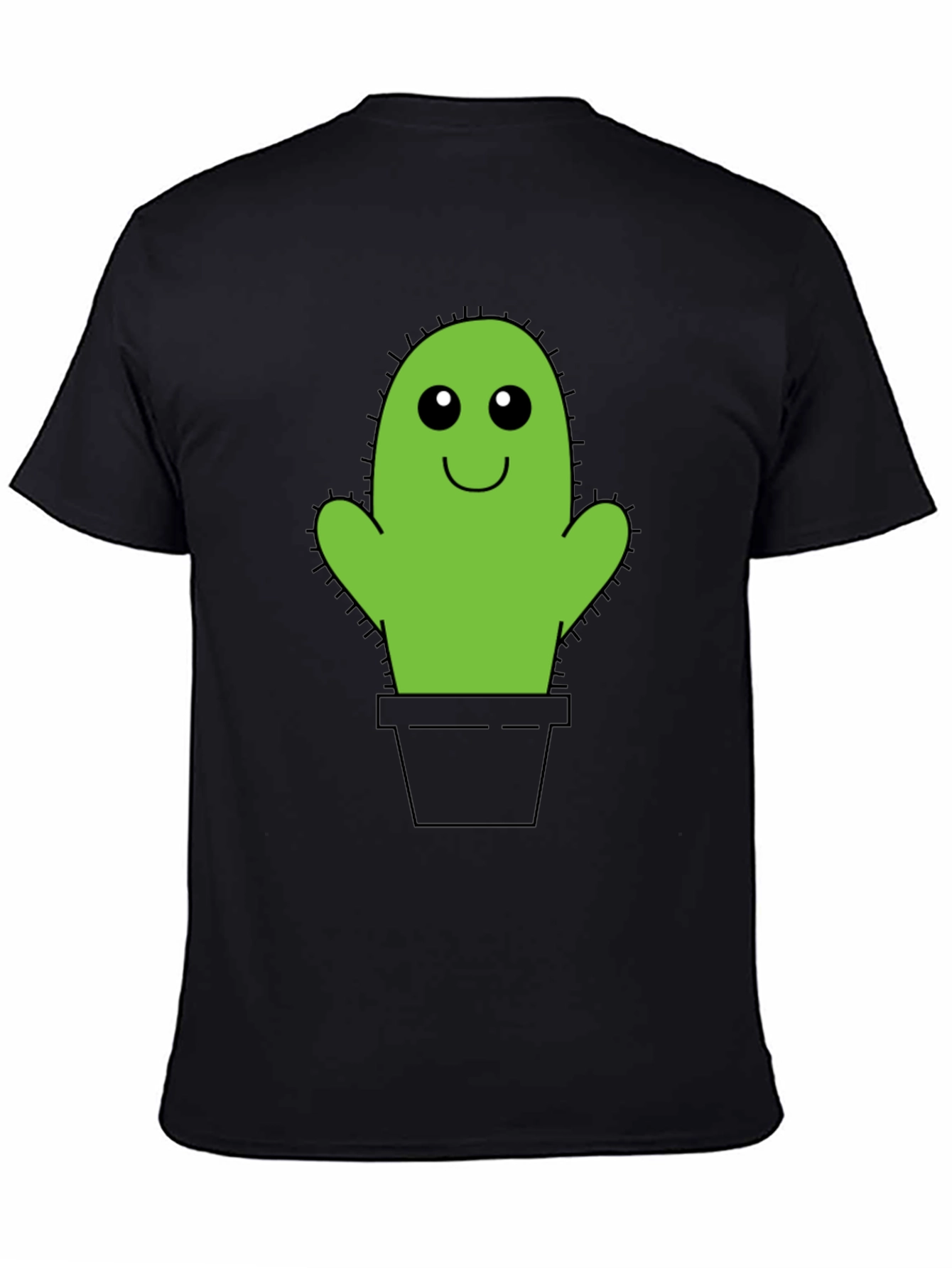 Cute Cactus Graphic Tee - Black