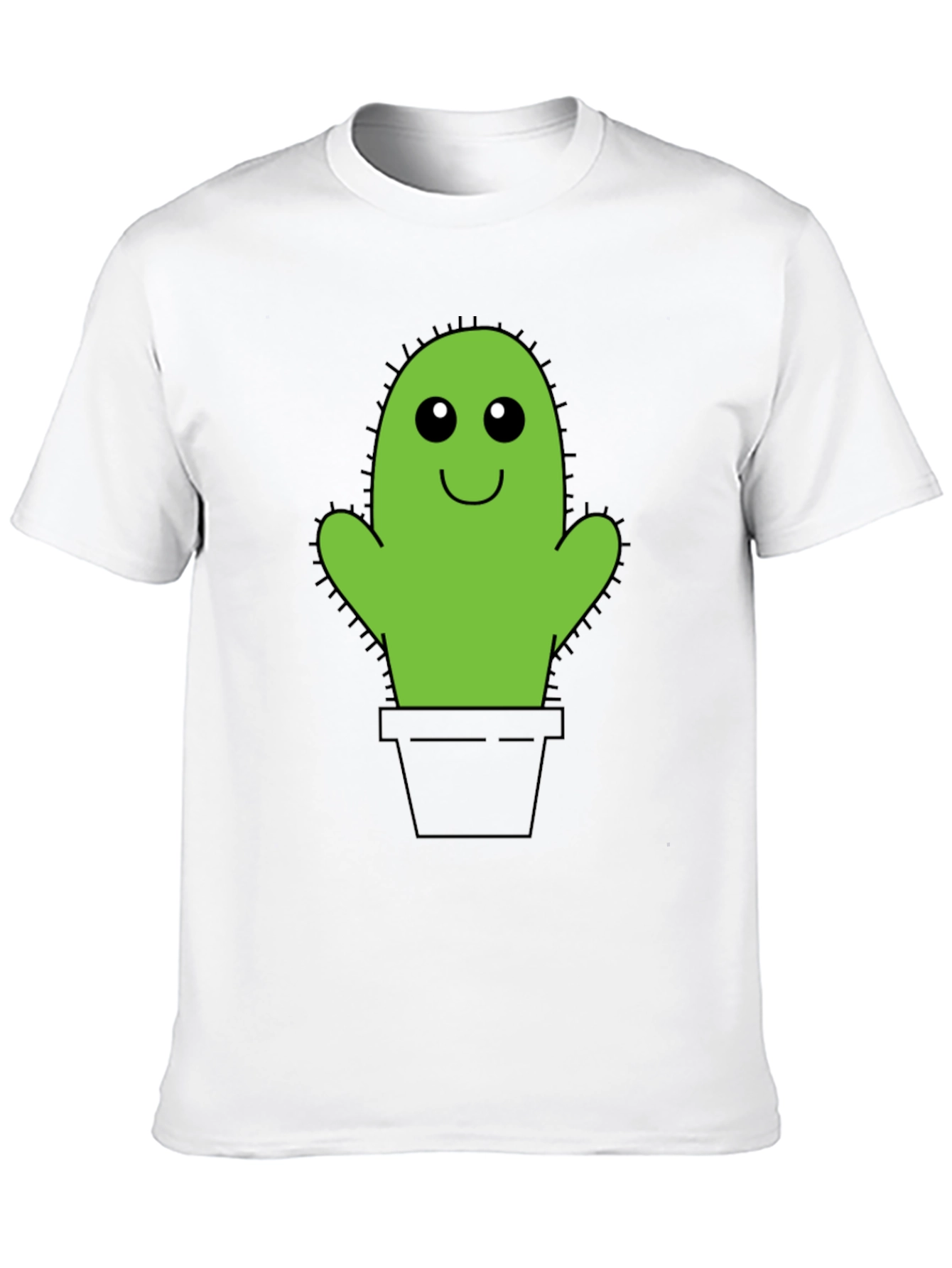 Cute Cactus Graphic Tee - Black