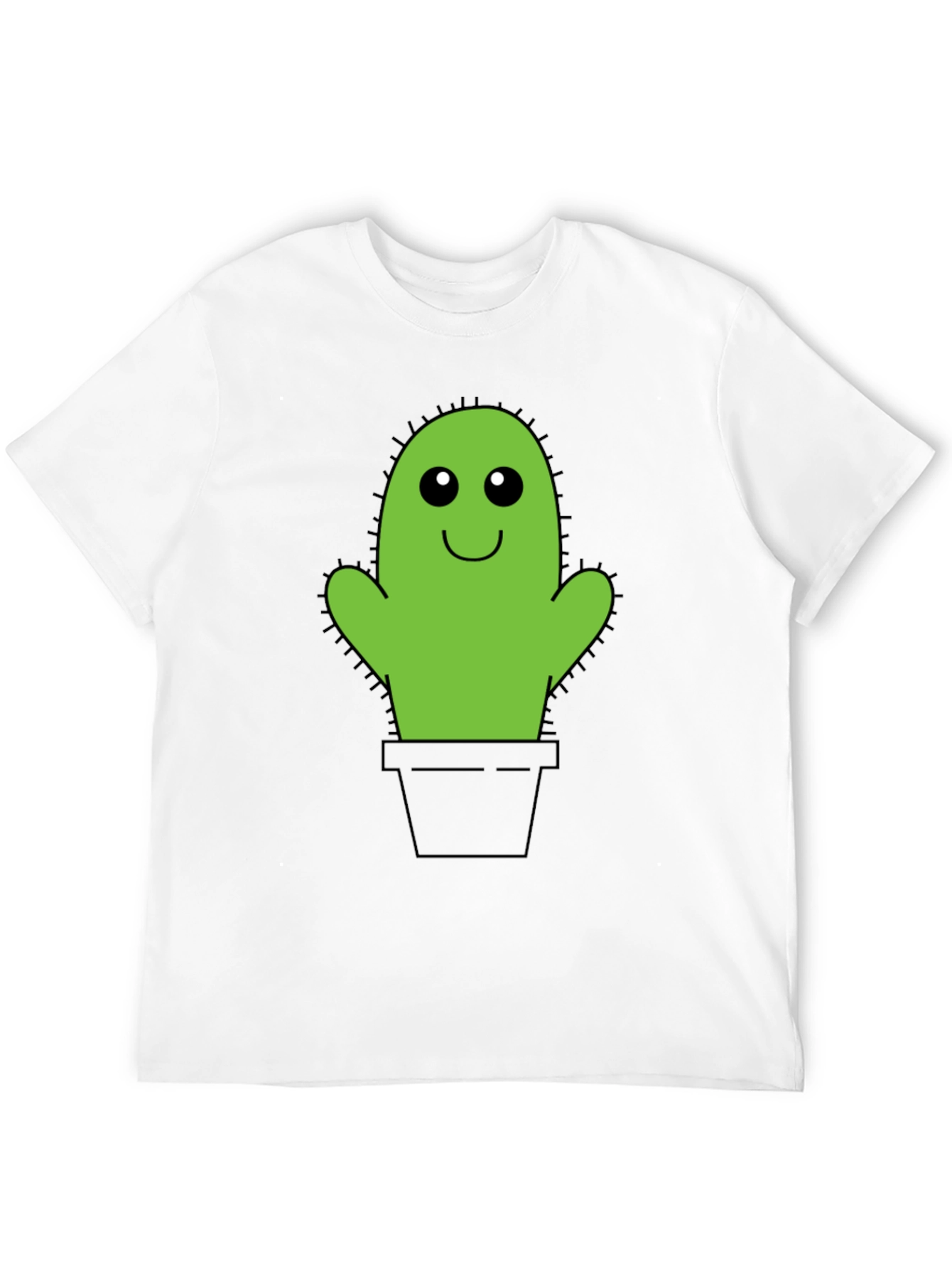Cute Cactus Graphic Tee - Black