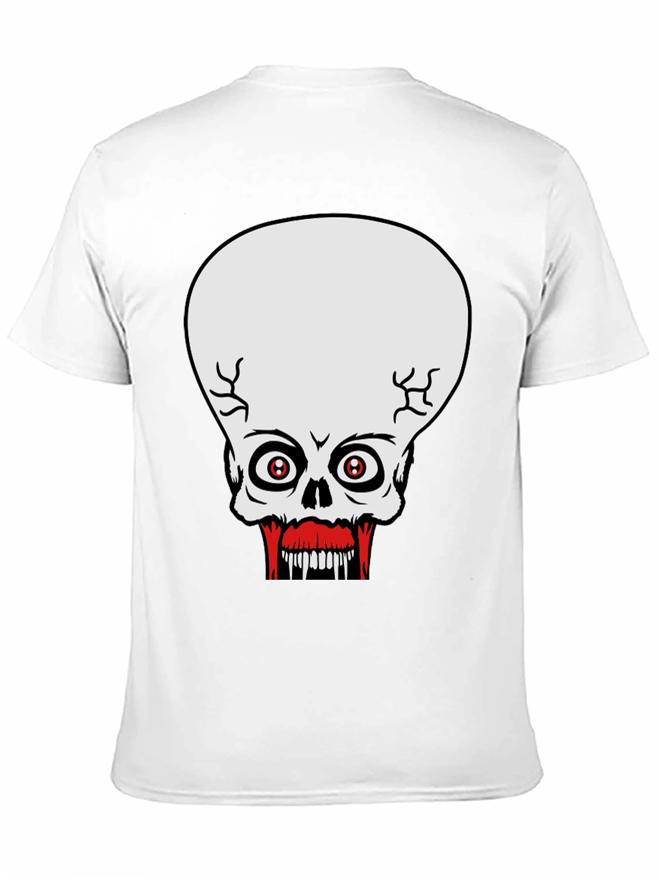 Creepy Skull Graphic Print Black T-Shirt