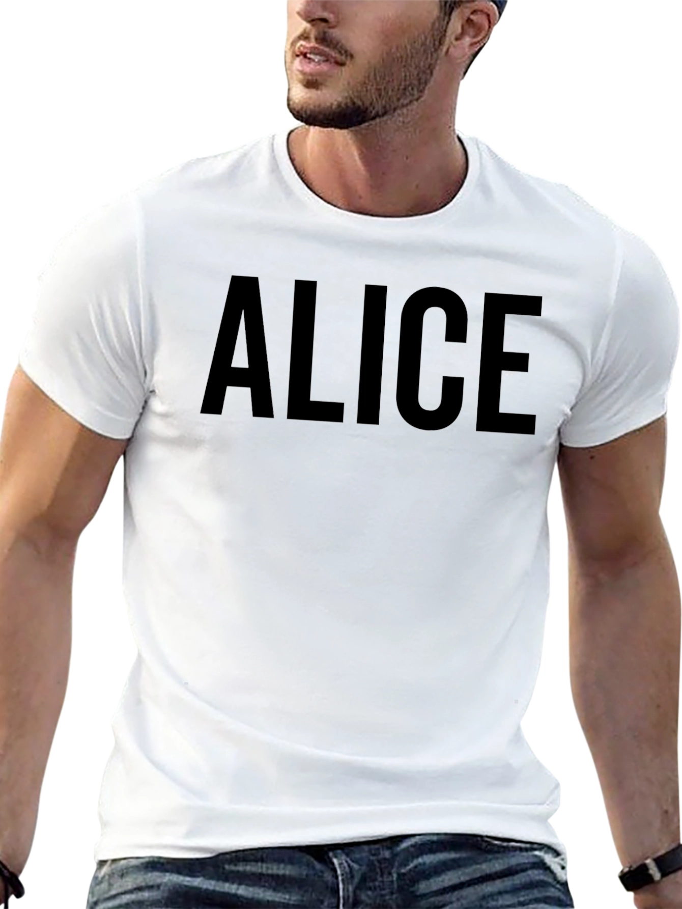 Personalized ALICE Custom Name Black T-Shirt