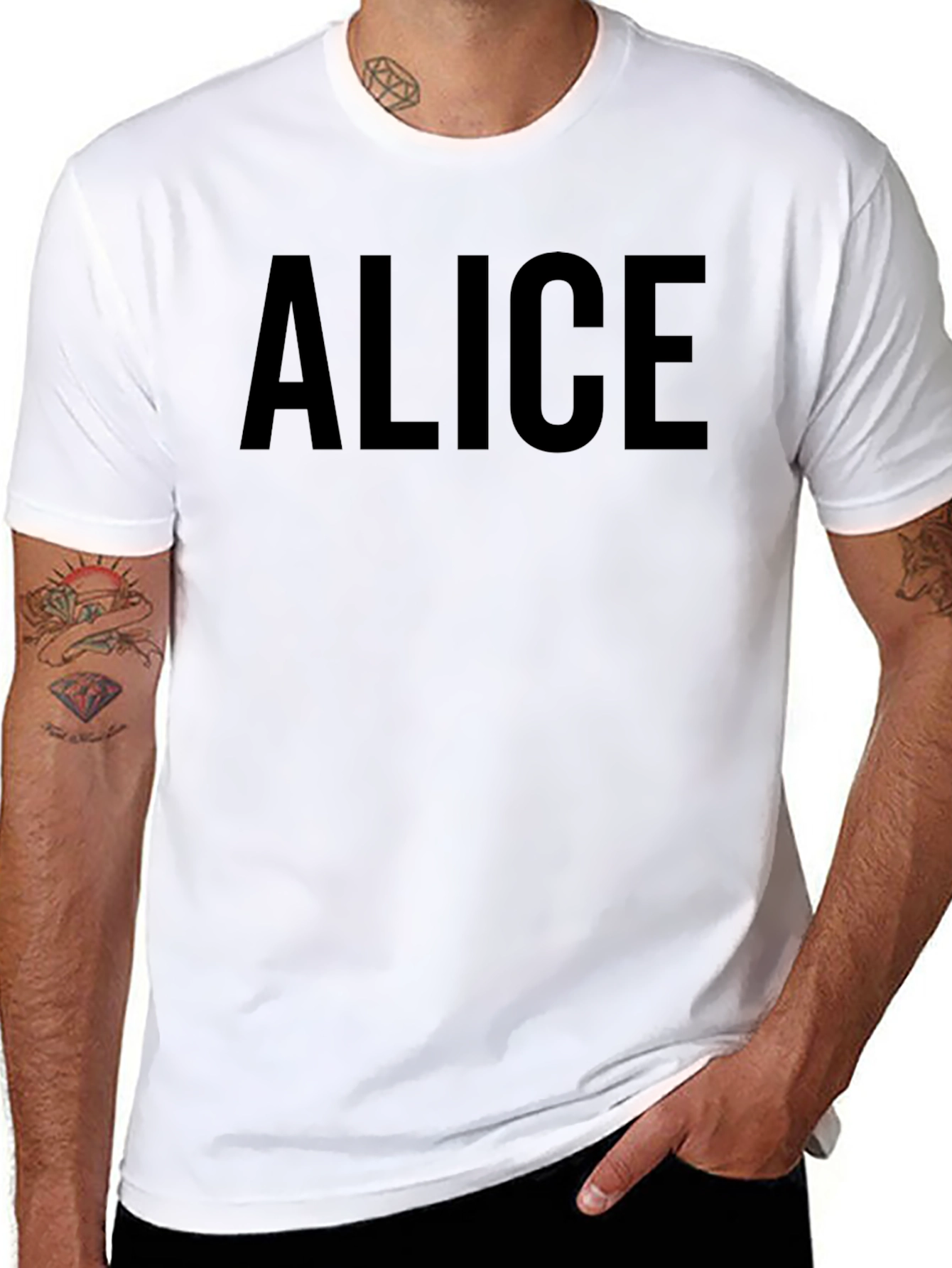 Personalized ALICE Custom Name Black T-Shirt