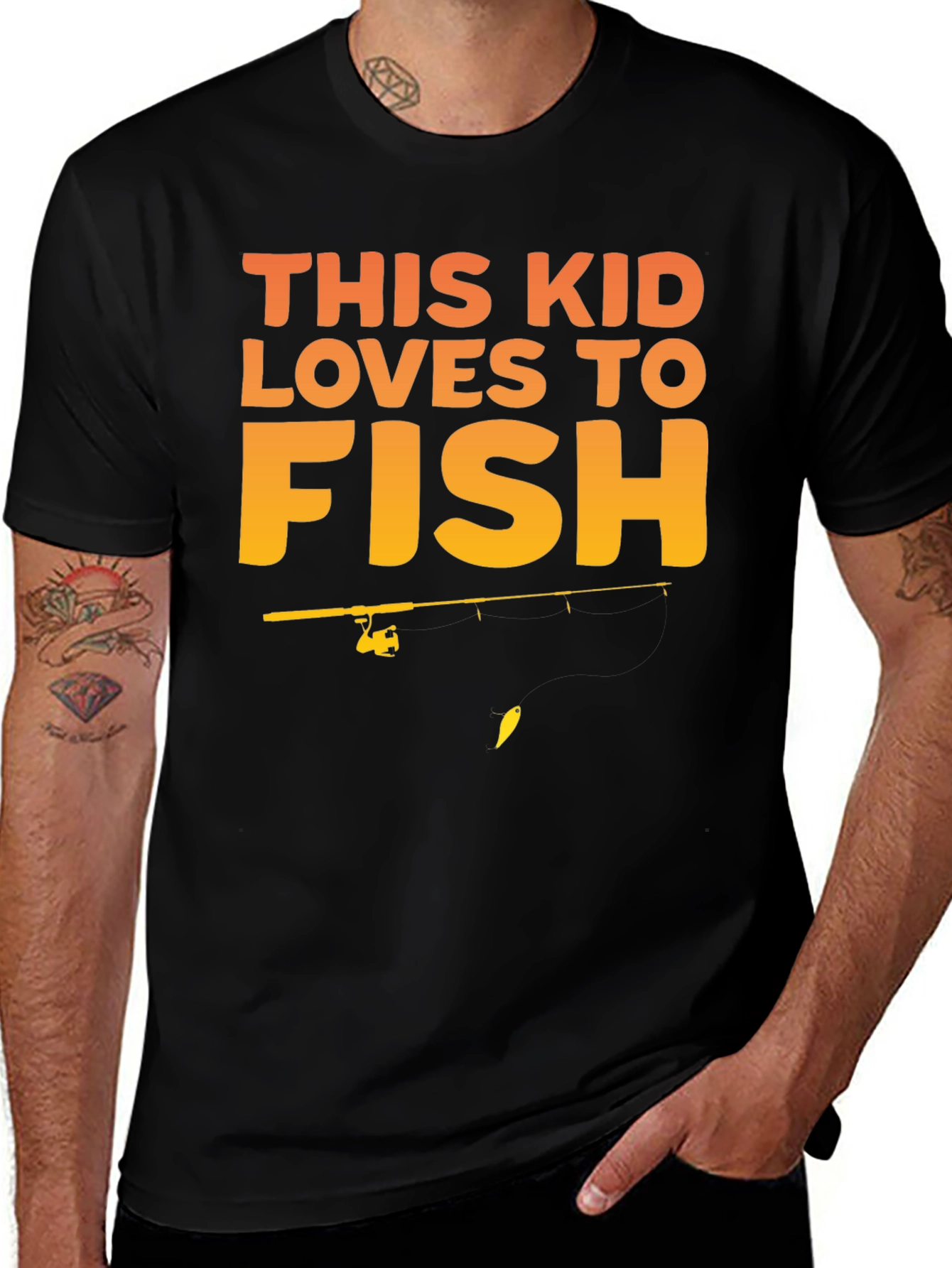 This Kid Loves to Fish Graphic Tee