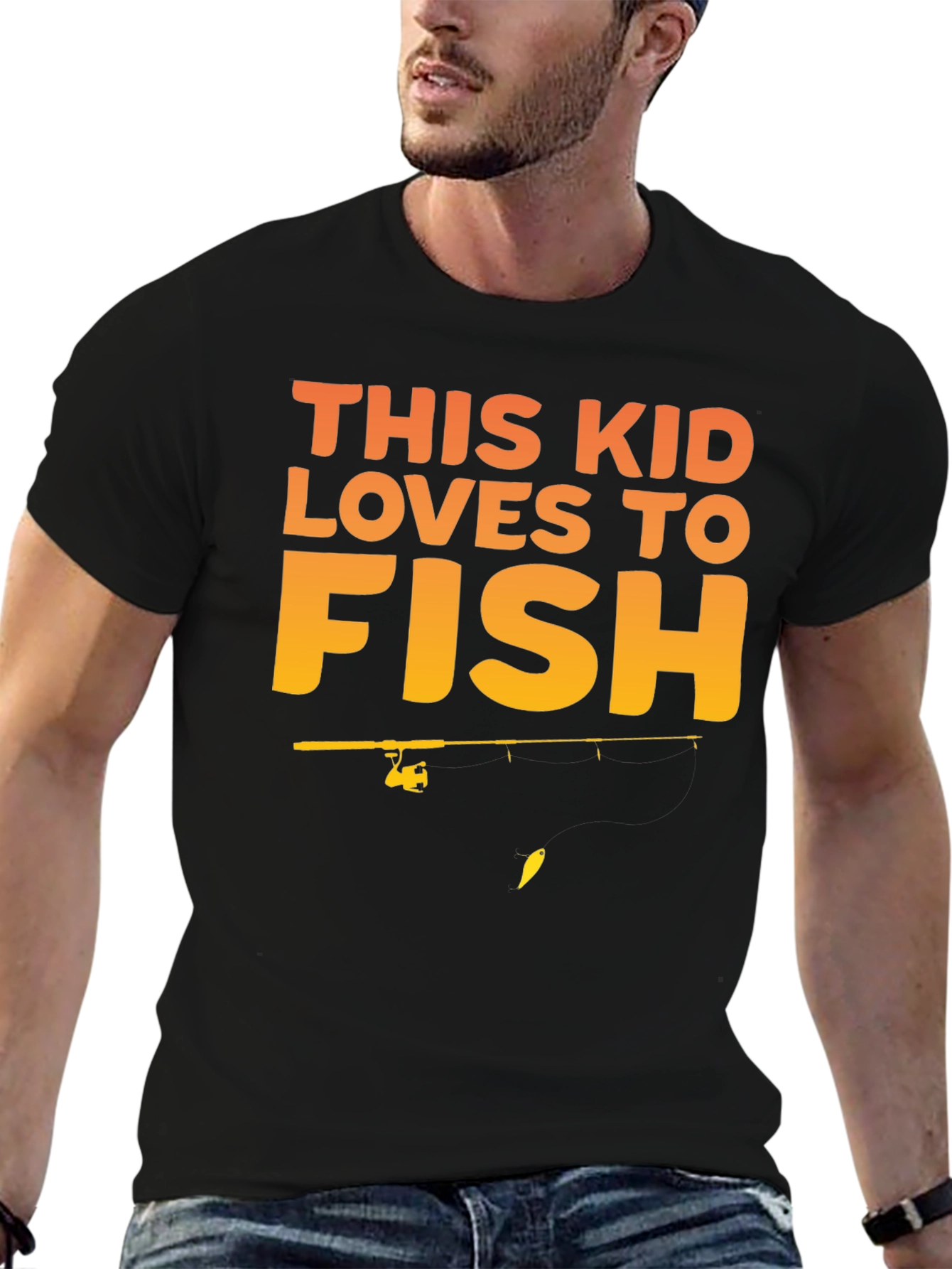 This Kid Loves to Fish Graphic Tee