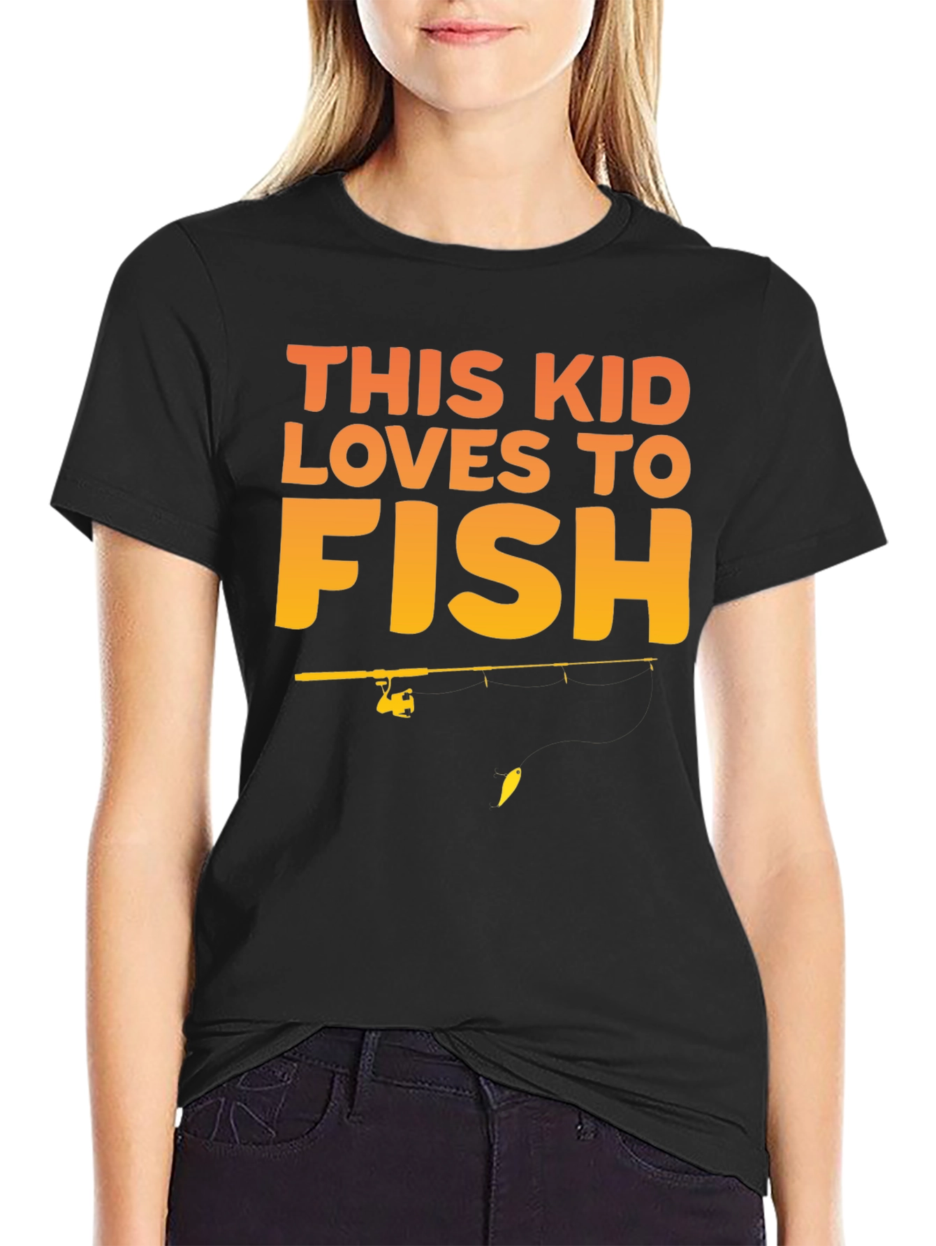 This Kid Loves to Fish Graphic Tee