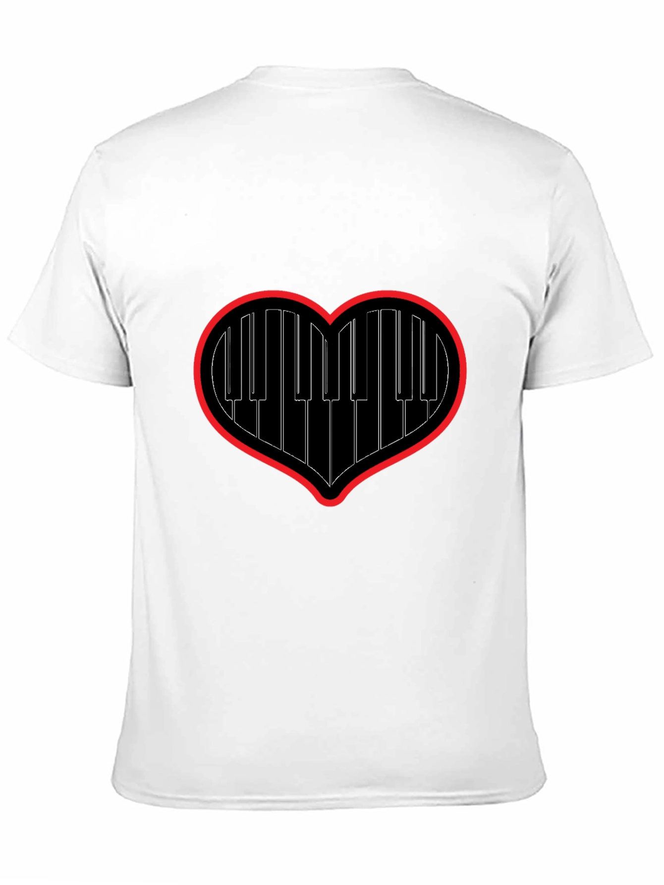 Piano Heartbeat Tee - Music Lovers Black T-Shirt
