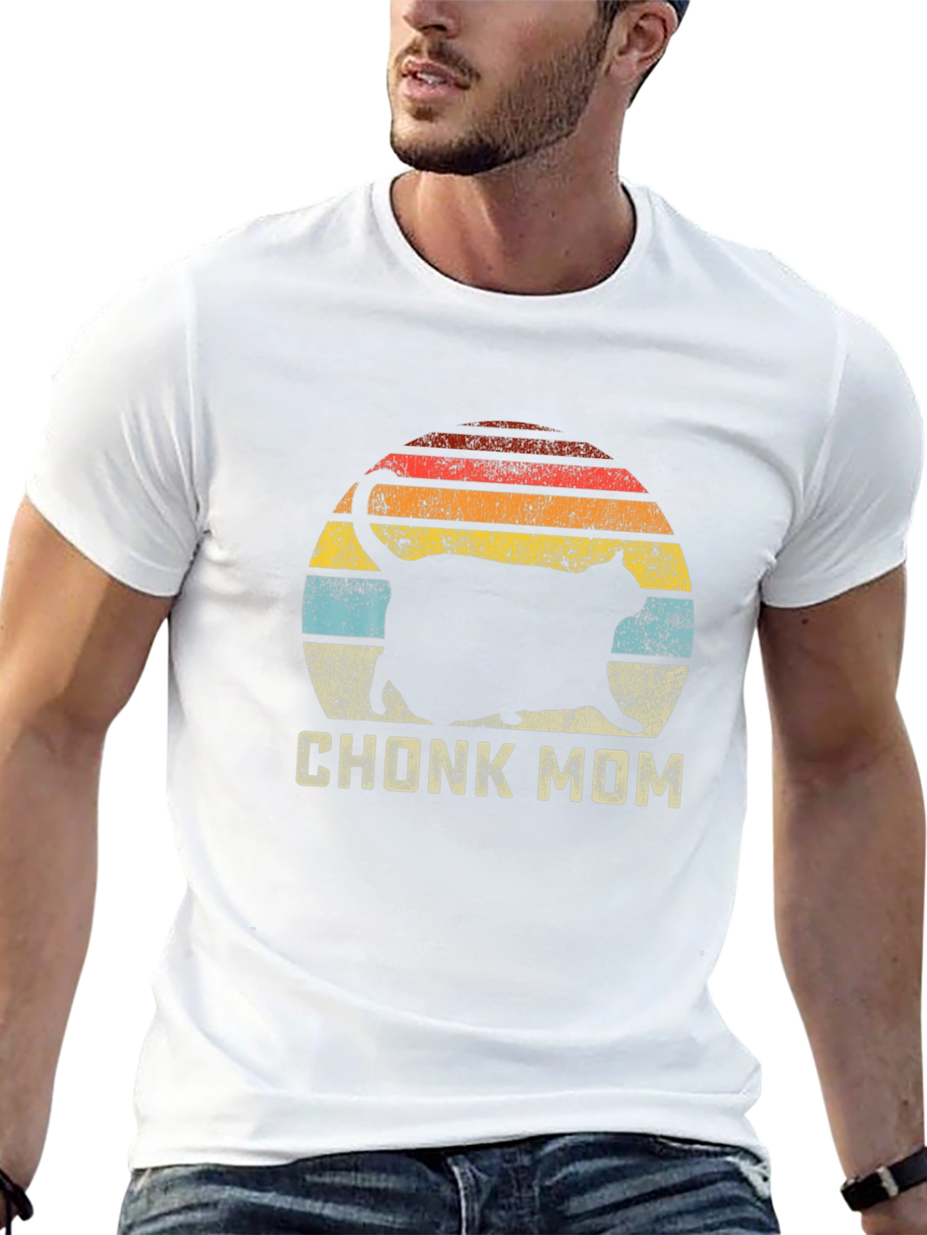 Chonk Mom Cat T-Shirt - Retro Style