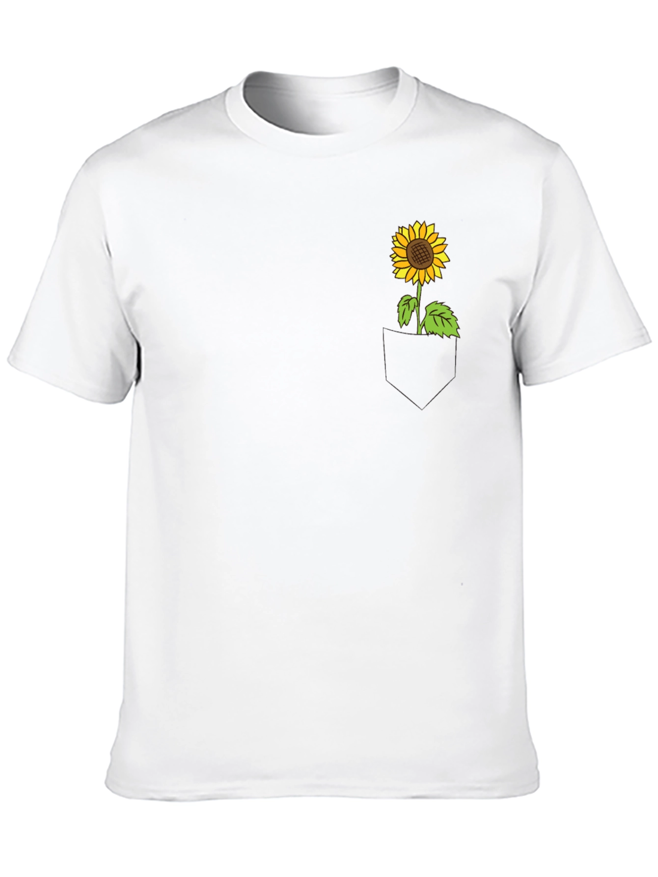 Sunflower Pocket Tee - Black Cotton Casual Wear