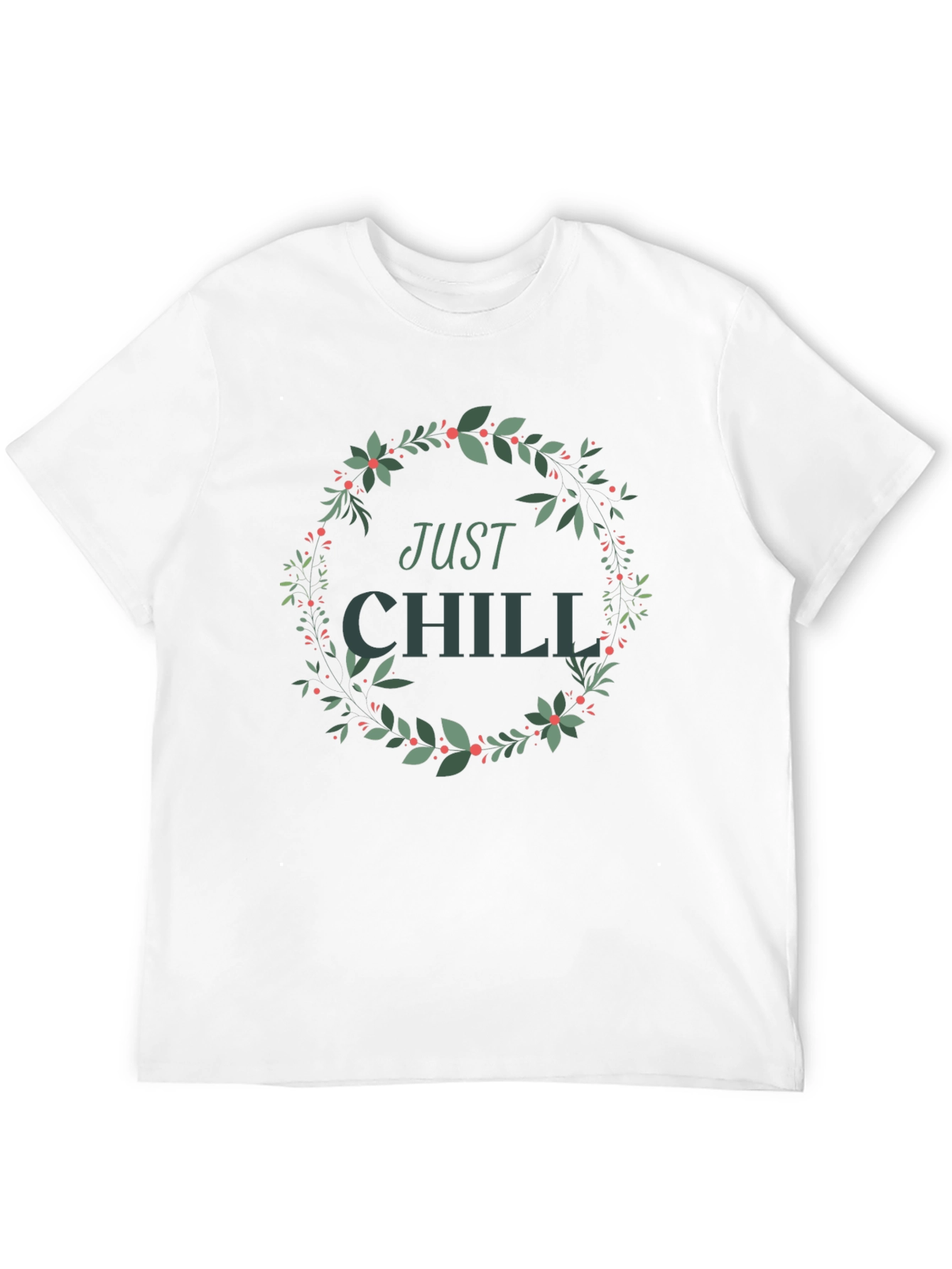 Just Chill Wreath Graphic Tee - Relaxed Style