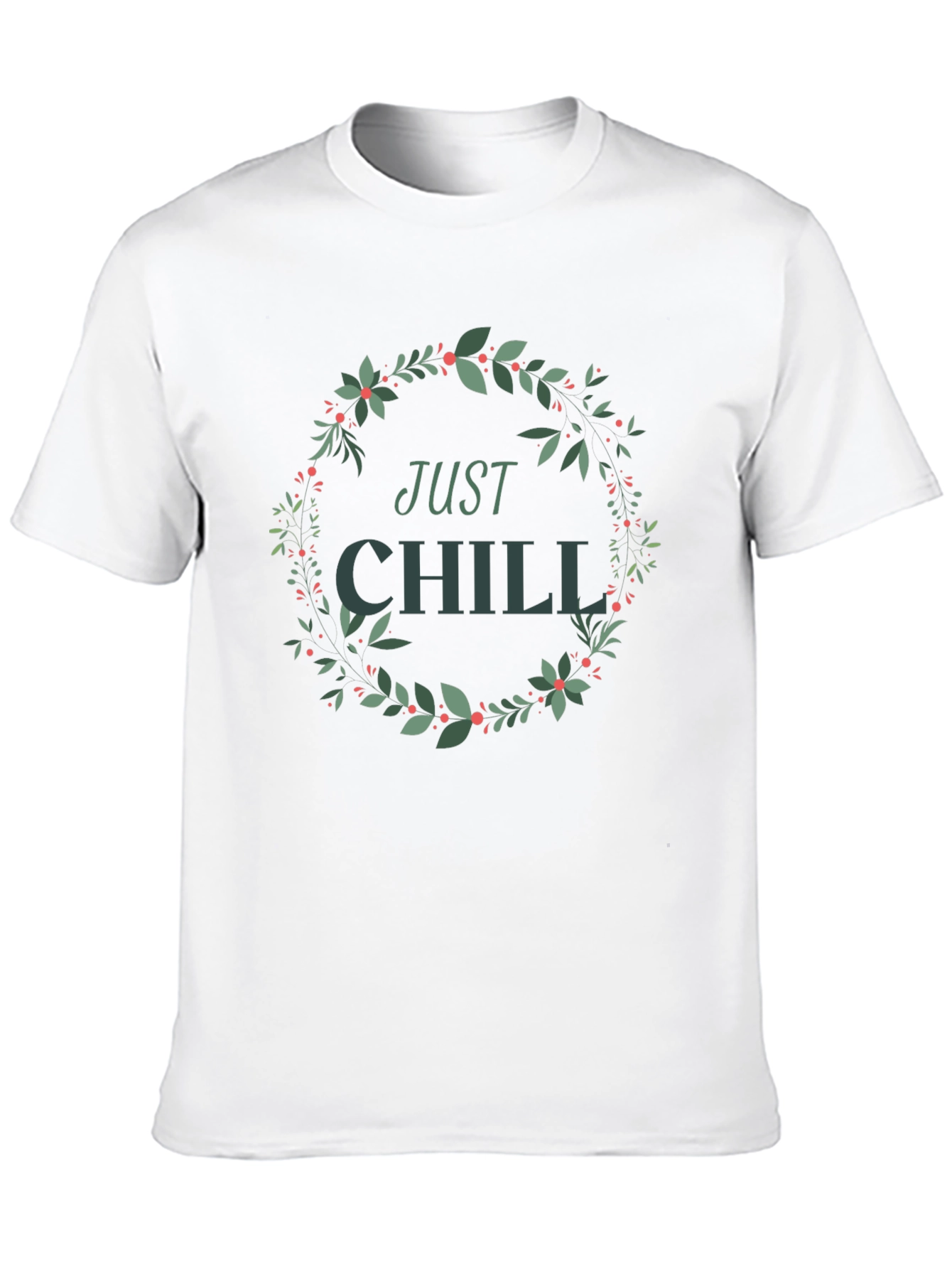 Just Chill Wreath Graphic Tee - Relaxed Style