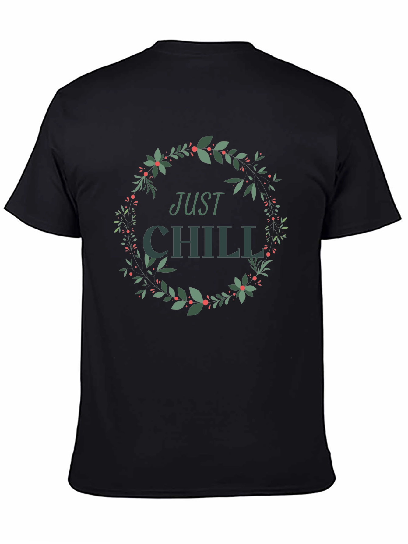 Just Chill Wreath Graphic Tee - Relaxed Style