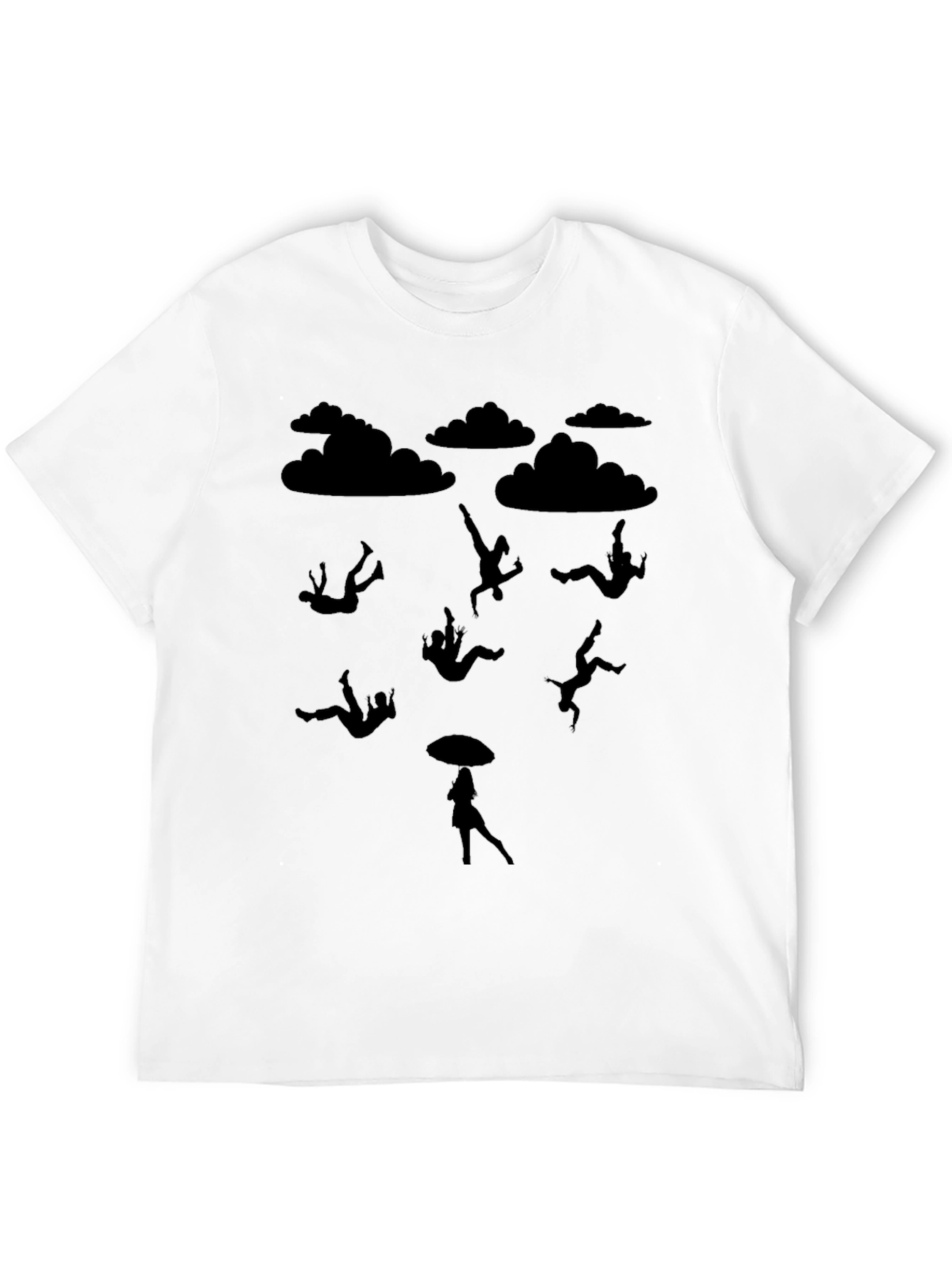 Falling People Graphic Tee - Black Cotton T-Shirt