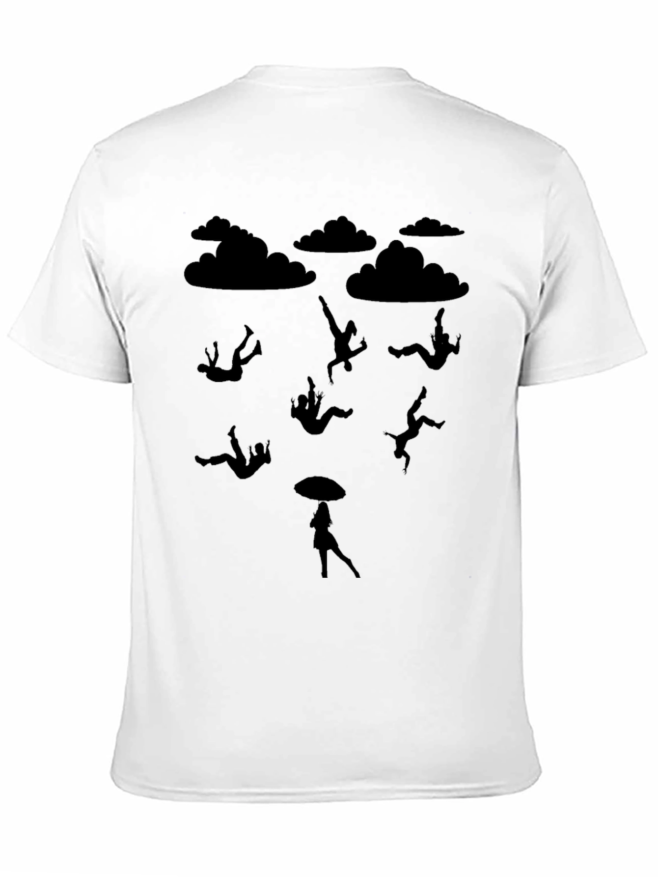Falling People Graphic Tee - Black Cotton T-Shirt