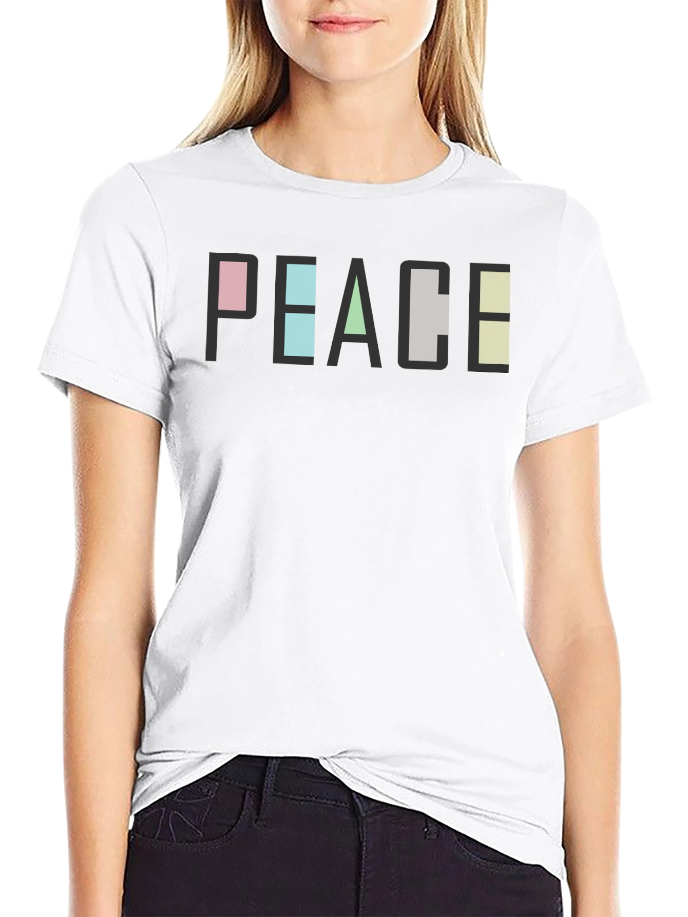 Peace Graphic Print Tee - Modern Casual T-Shirt