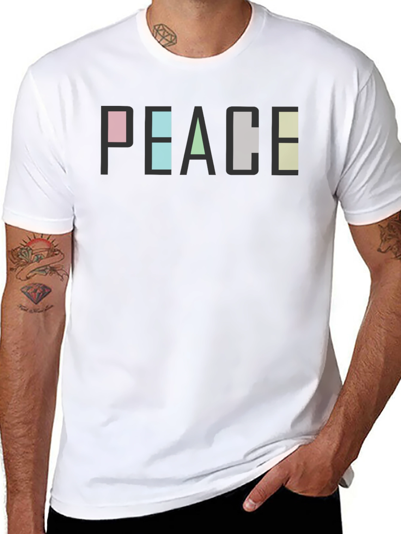 Peace Graphic Print Tee - Modern Casual T-Shirt