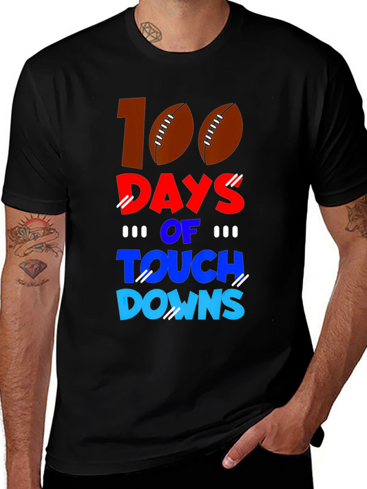 100 Days of Touchdowns Football T-Shirt
