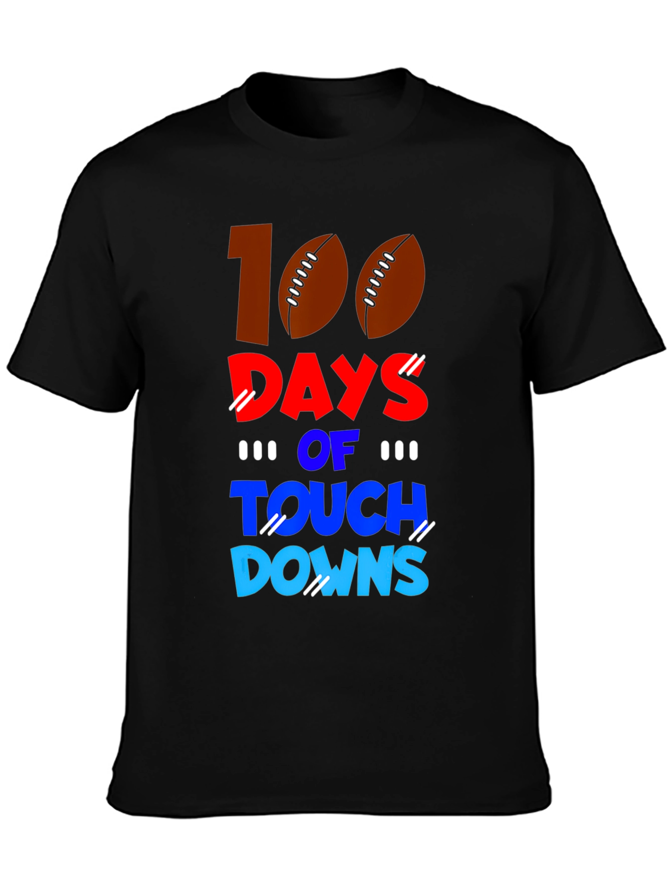 100 Days of Touchdowns Football T-Shirt