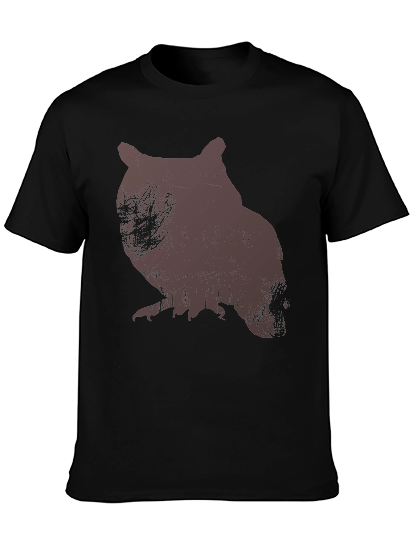 Owl Silhouette Graphic Print T-Shirt
