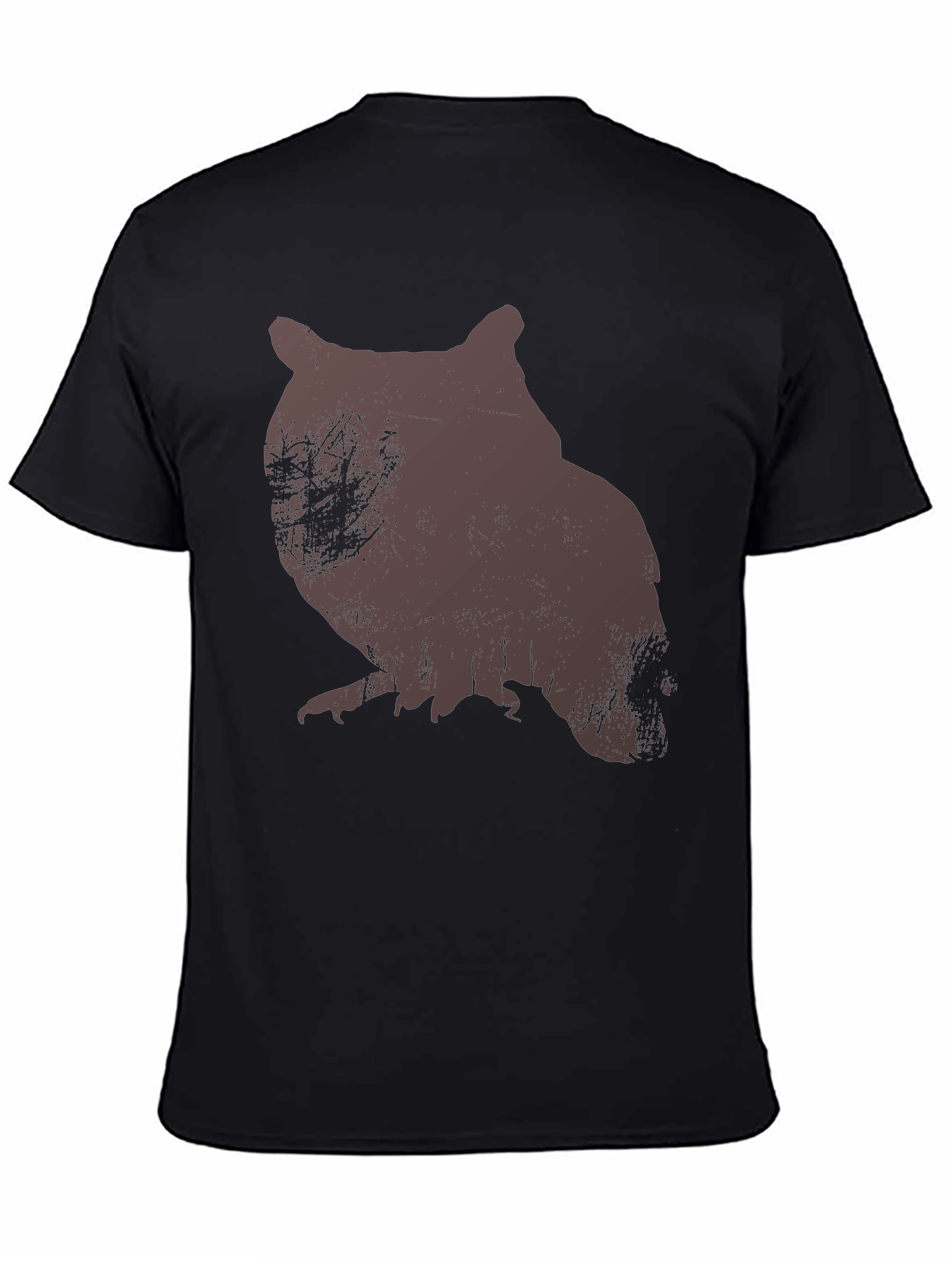 Owl Silhouette Graphic Print T-Shirt