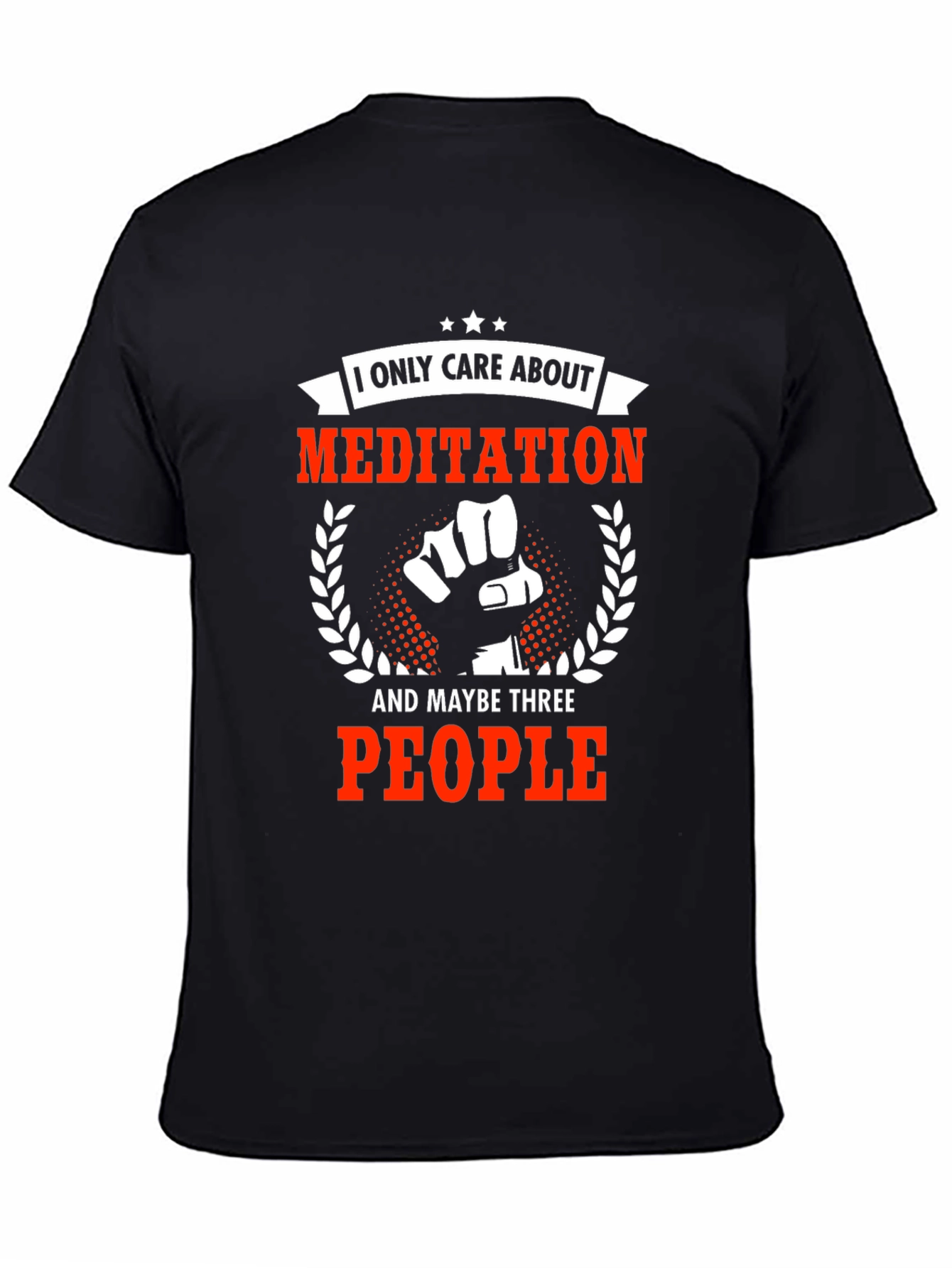 Meditation & 3 People Black Graphic Tee