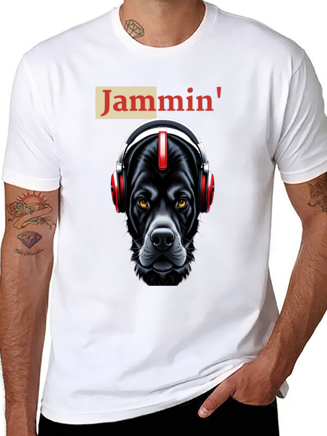 Jammin Dog T-Shirt: Cool Canine with Headphones