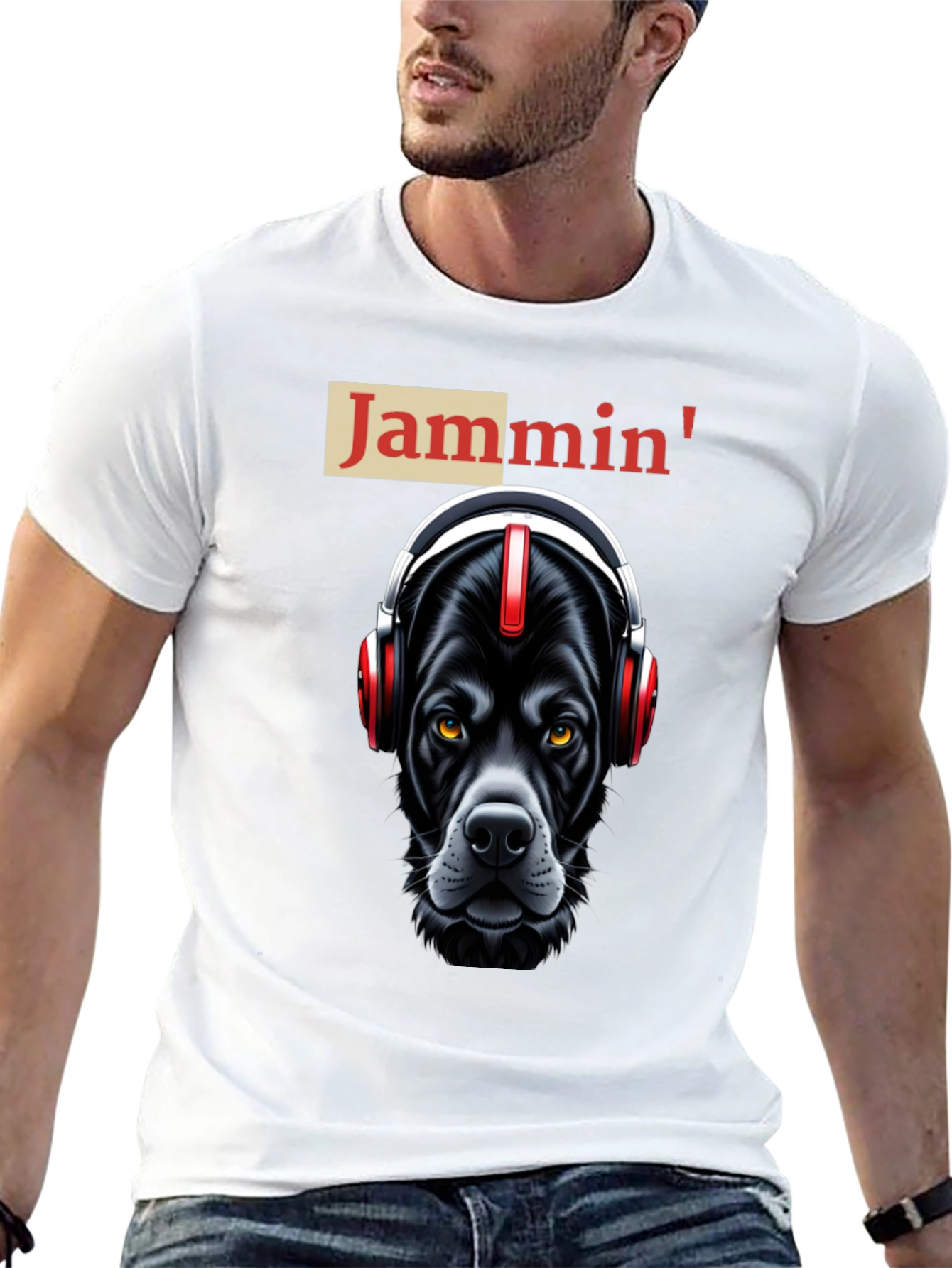 Jammin Dog T-Shirt: Cool Canine with Headphones