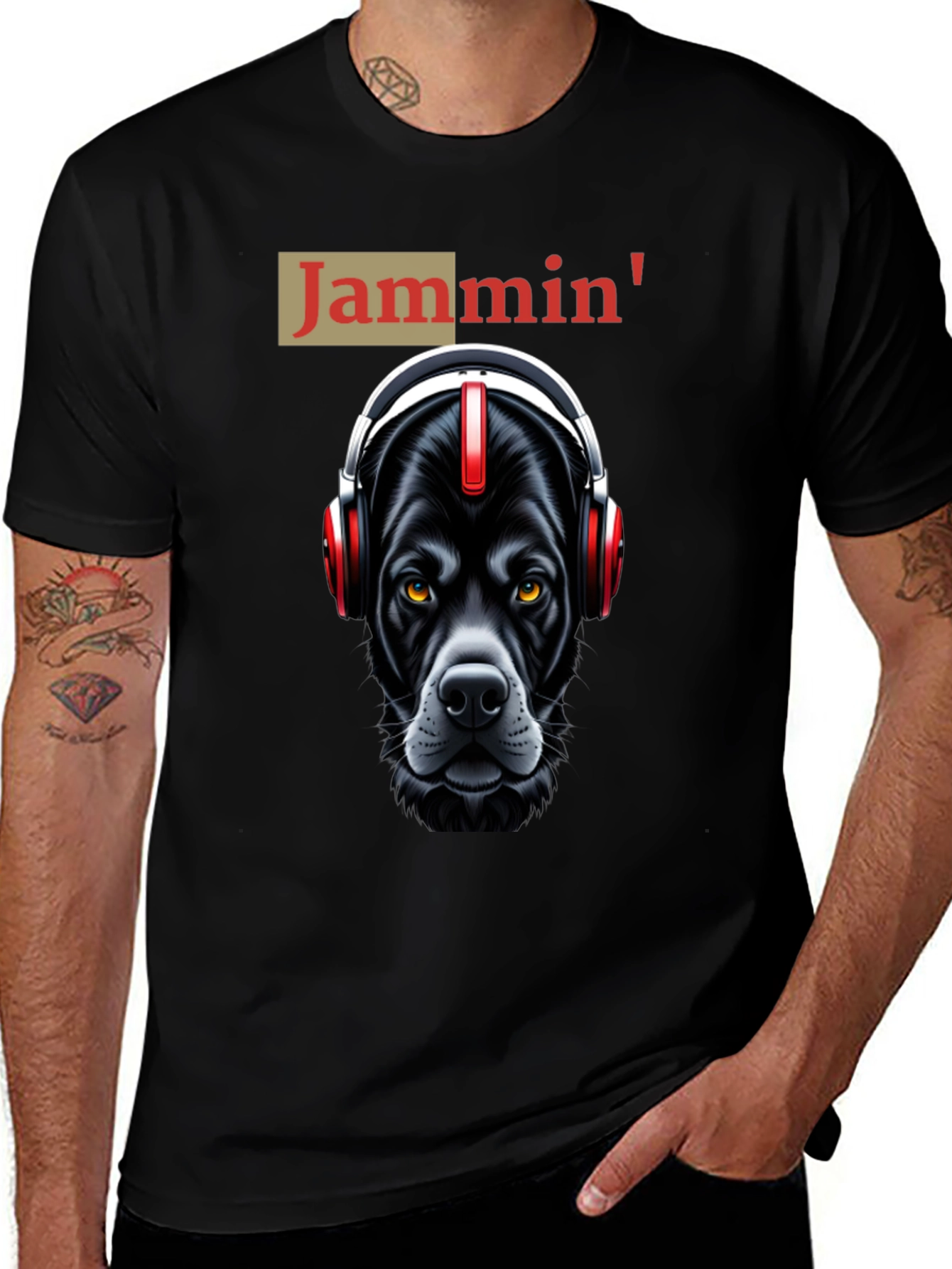 Jammin Dog T-Shirt: Cool Canine with Headphones