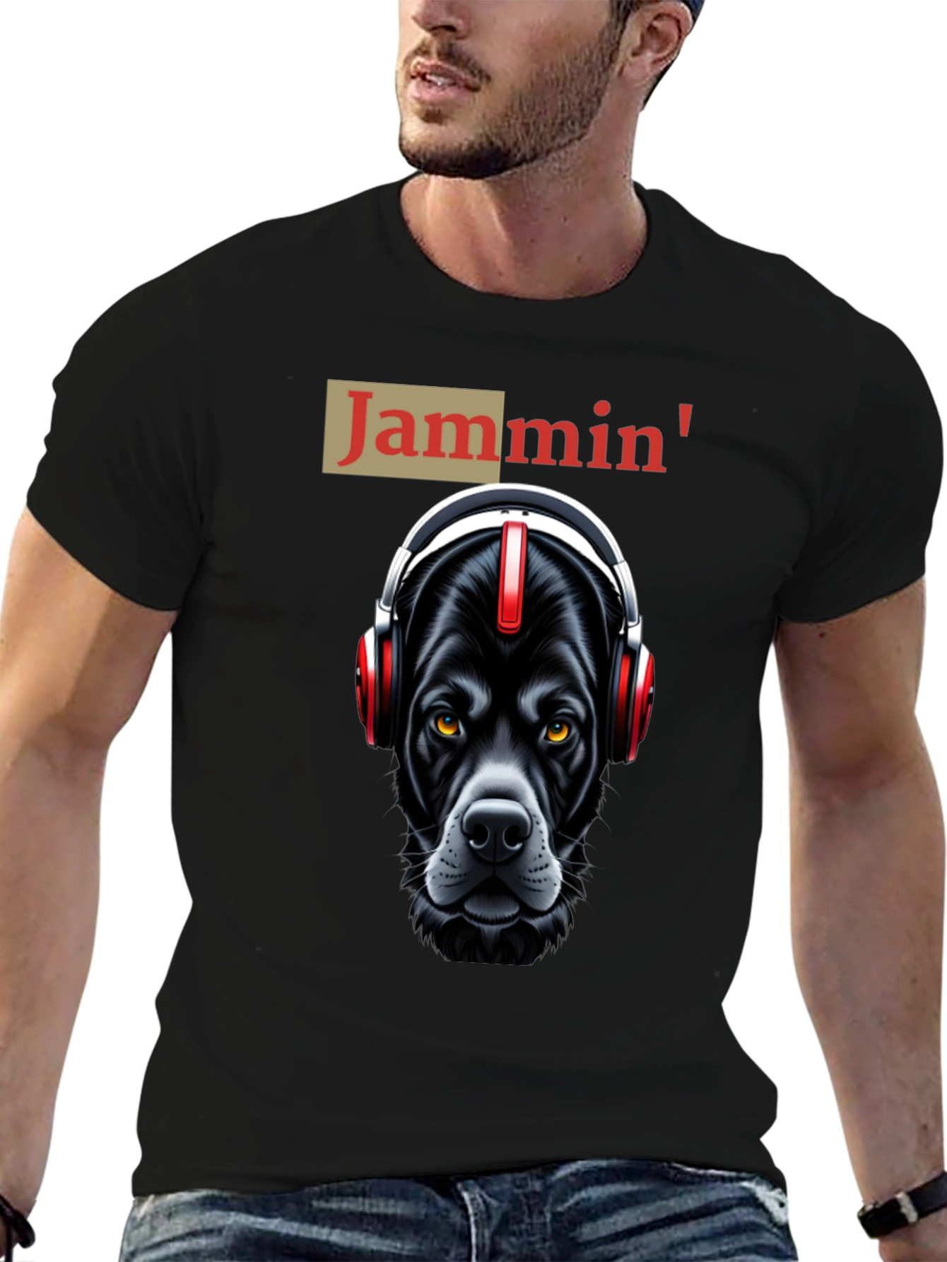 Jammin Dog T-Shirt: Cool Canine with Headphones