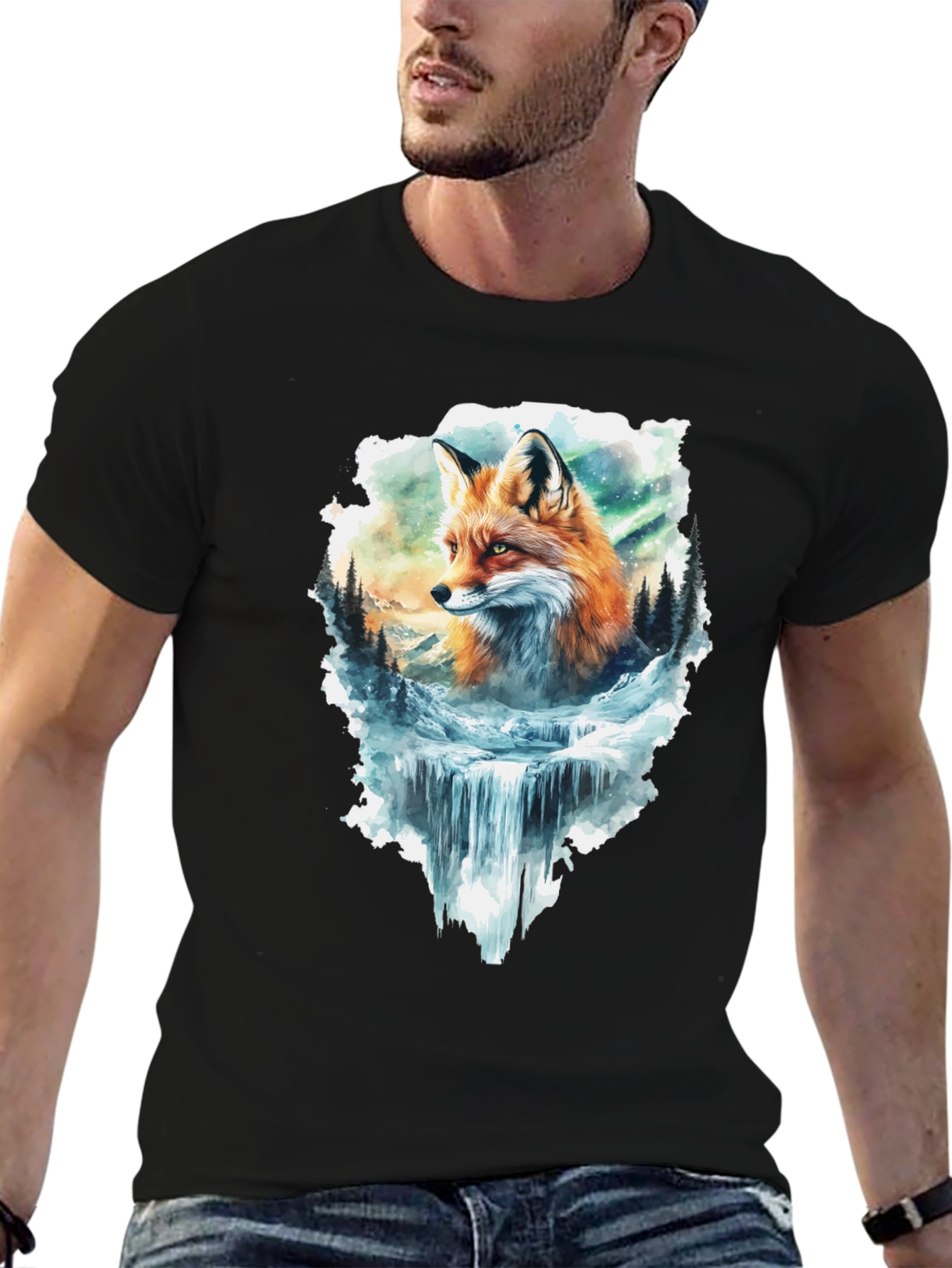 Fox & Waterfall Graphic Tee