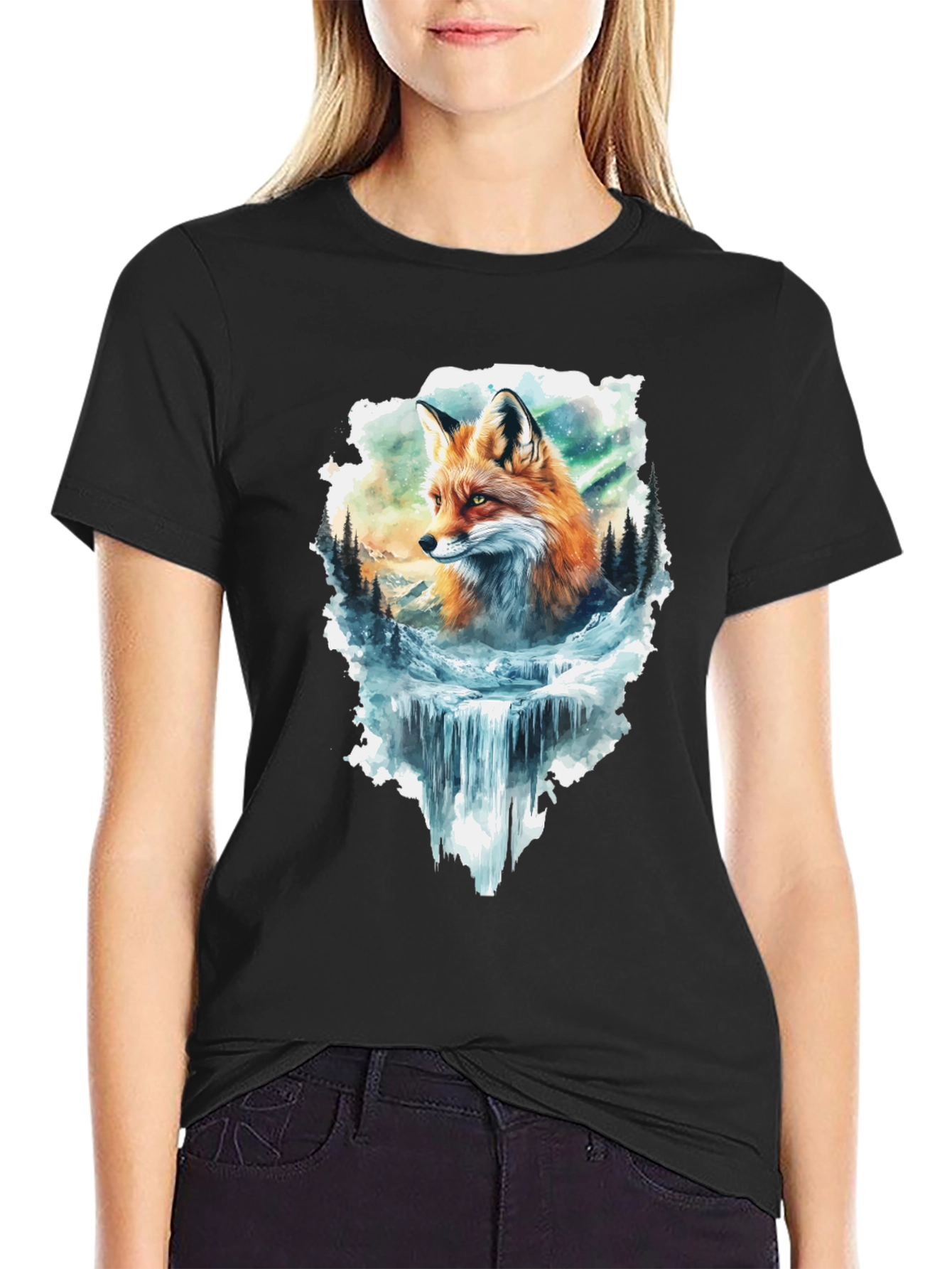 Fox & Waterfall Graphic Tee