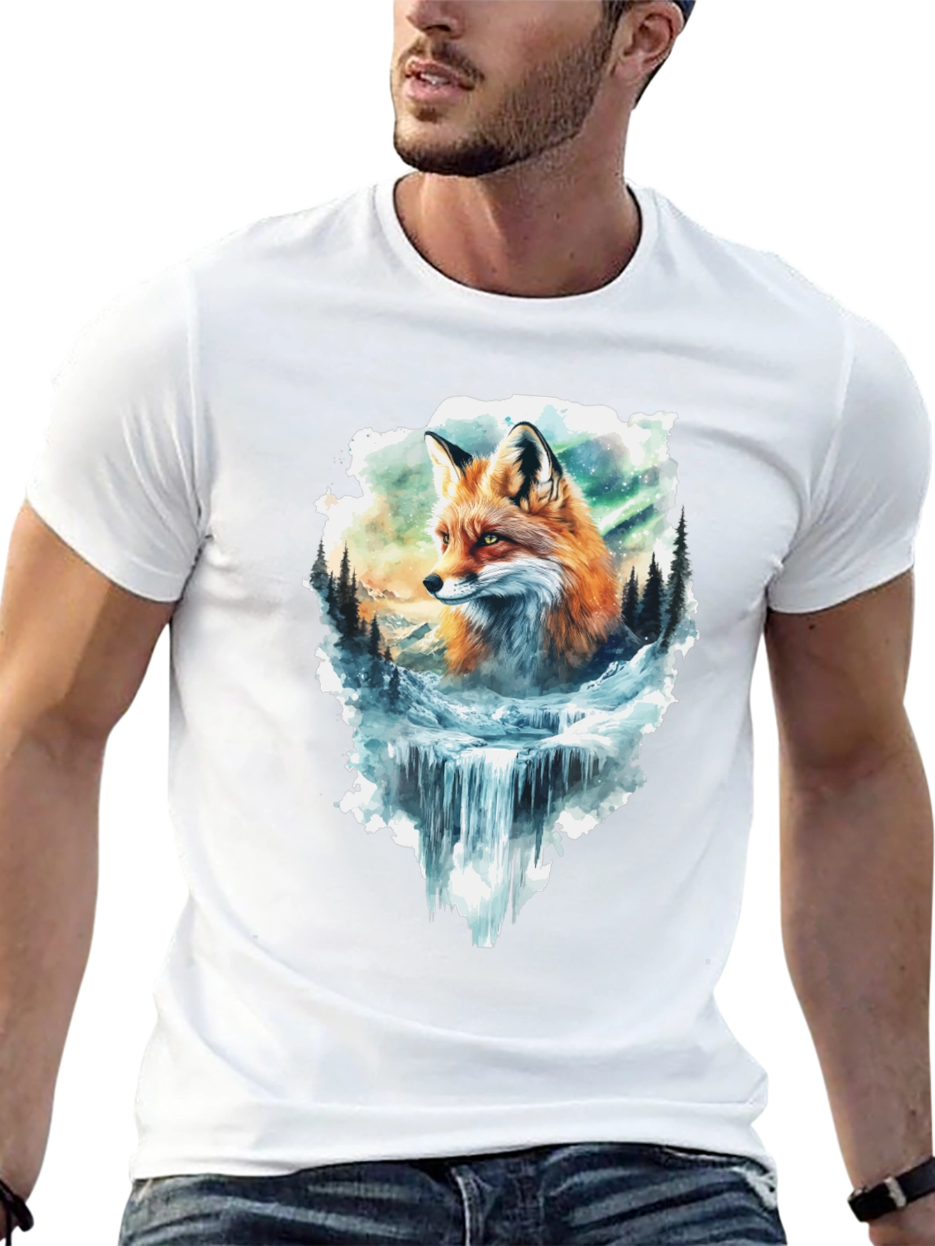 Fox & Waterfall Graphic Tee