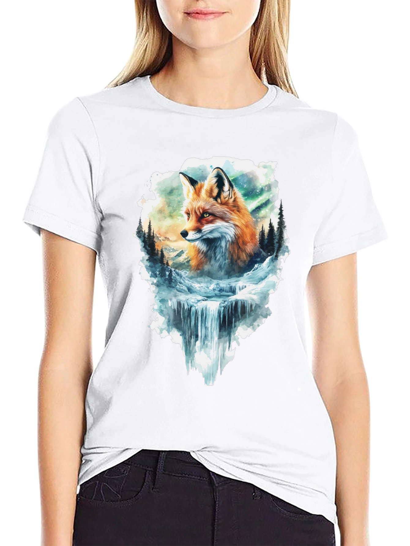 Fox & Waterfall Graphic Tee