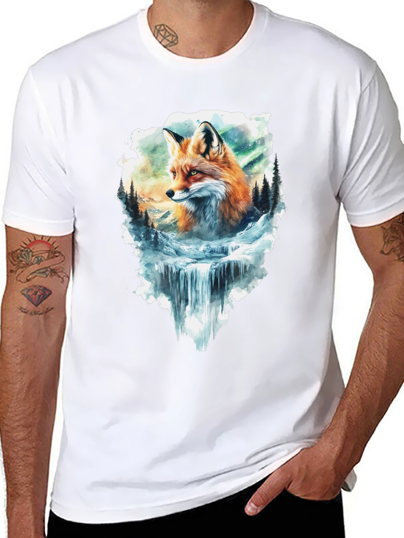 Fox & Waterfall Graphic Tee
