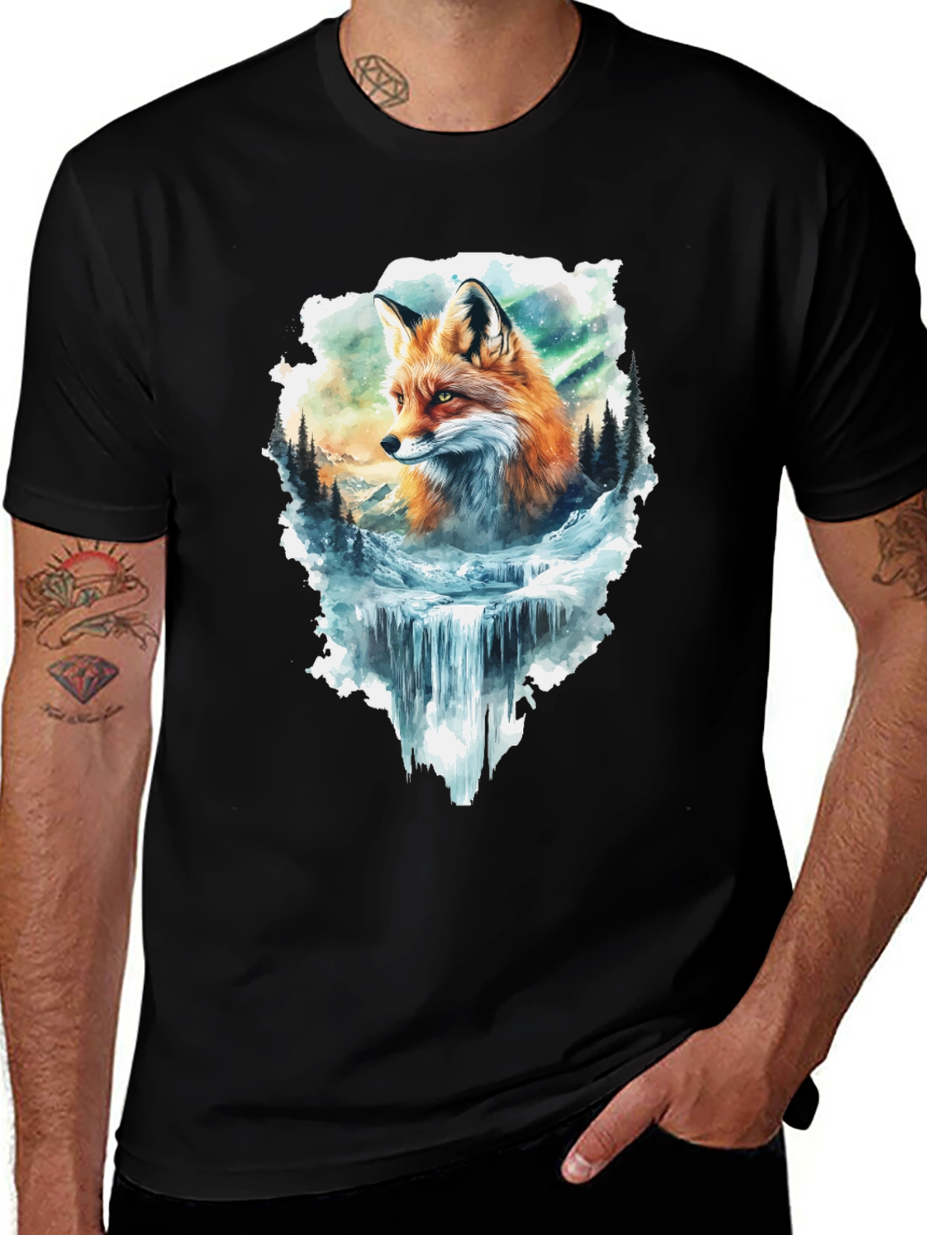 Fox & Waterfall Graphic Tee