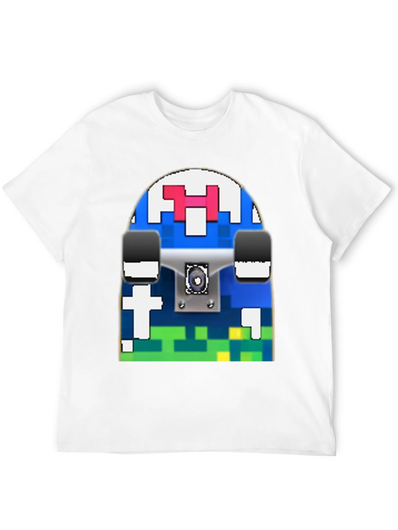 Pixel Skateboard Graphic T-Shirt