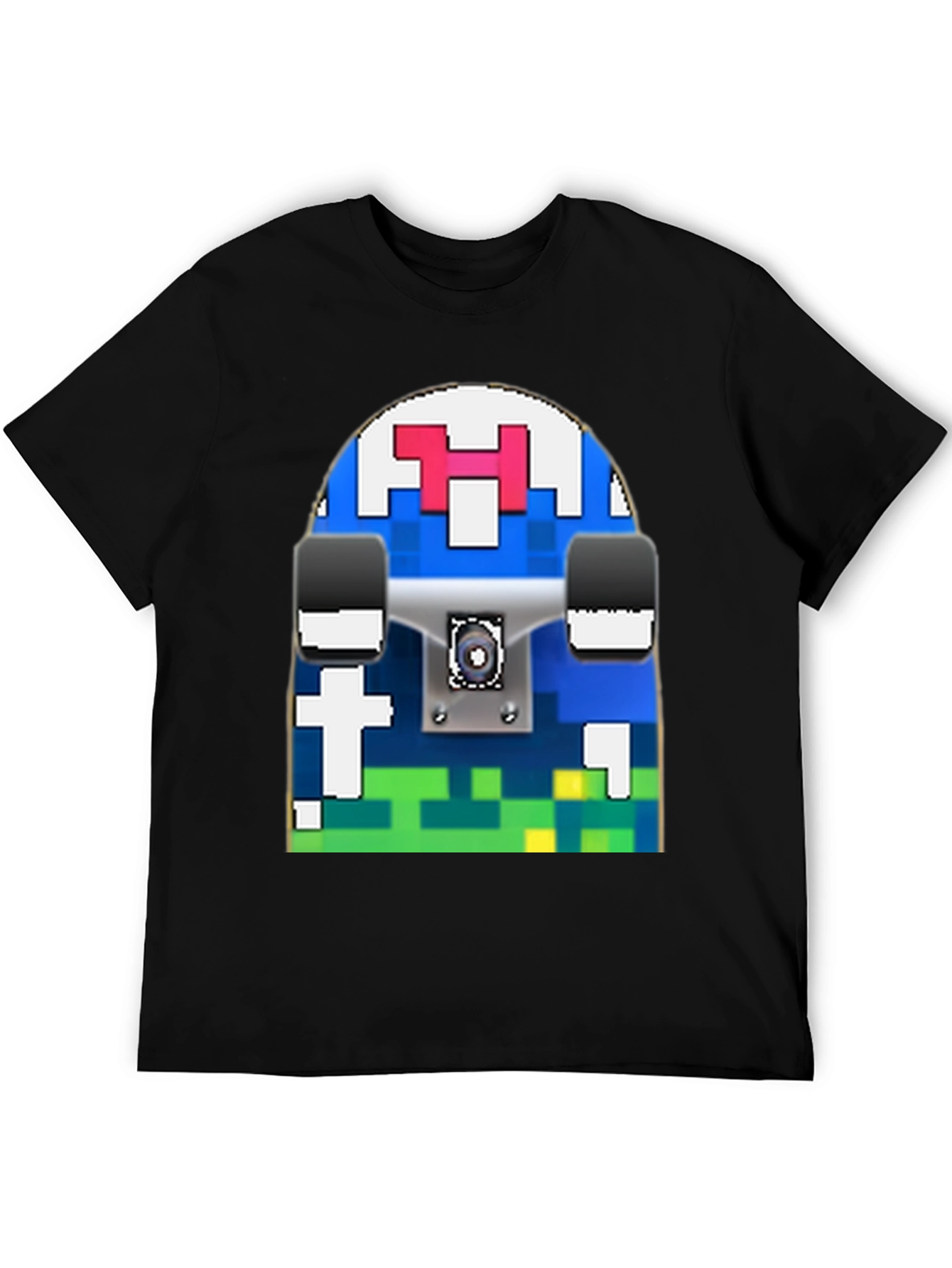 Pixel Skateboard Graphic T-Shirt