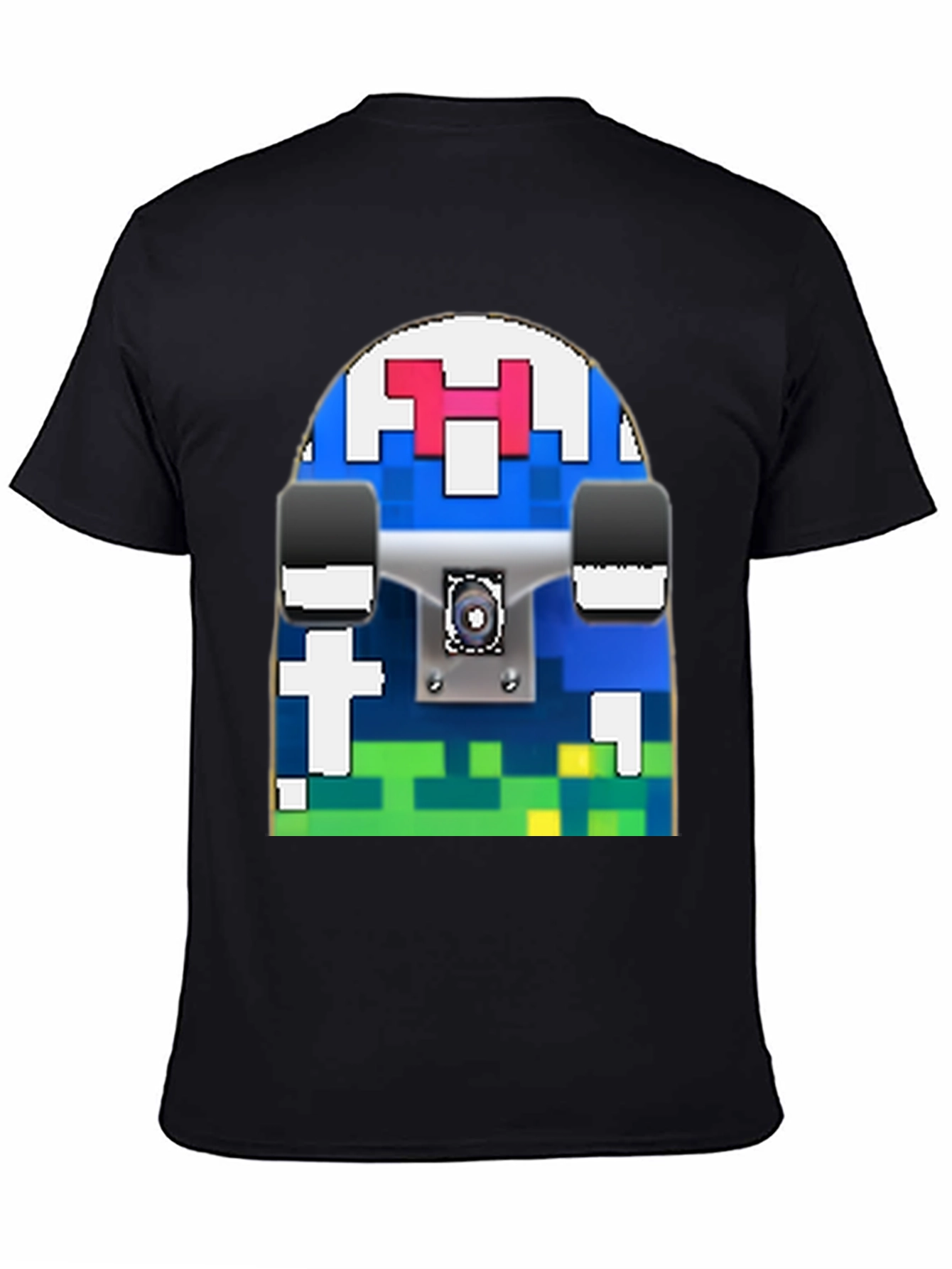 Pixel Skateboard Graphic T-Shirt