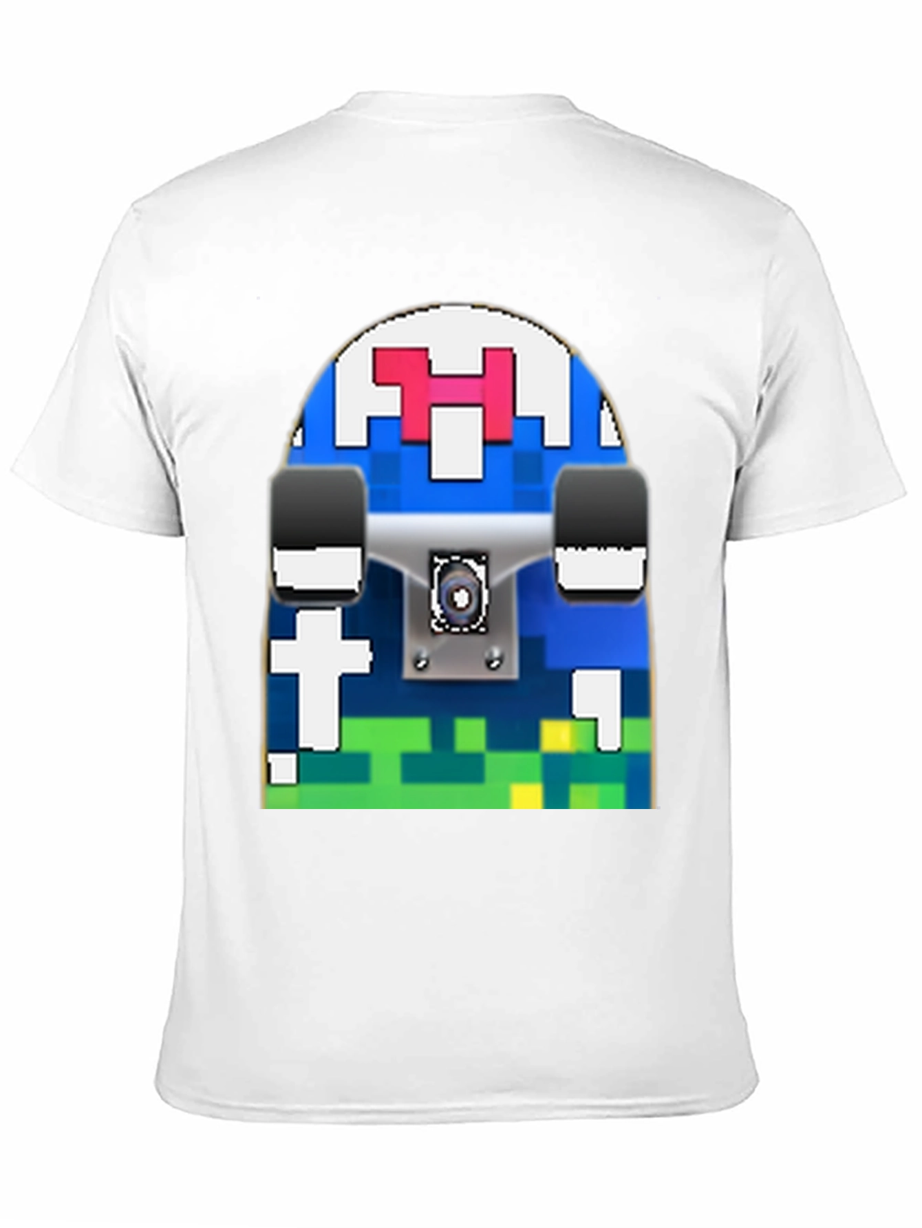 Pixel Skateboard Graphic T-Shirt