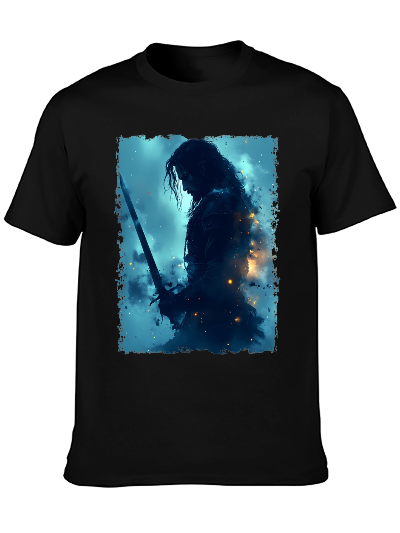 Warrior Graphic Tee - Black Crew Neck
