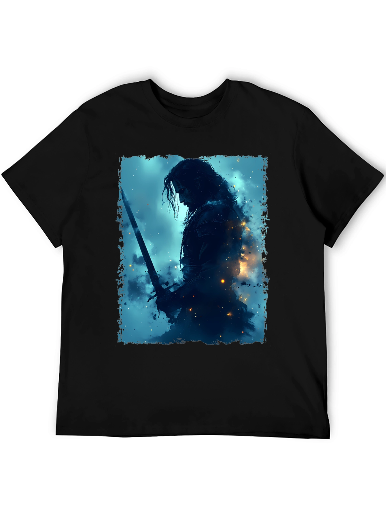 Warrior Graphic Tee - Black Crew Neck