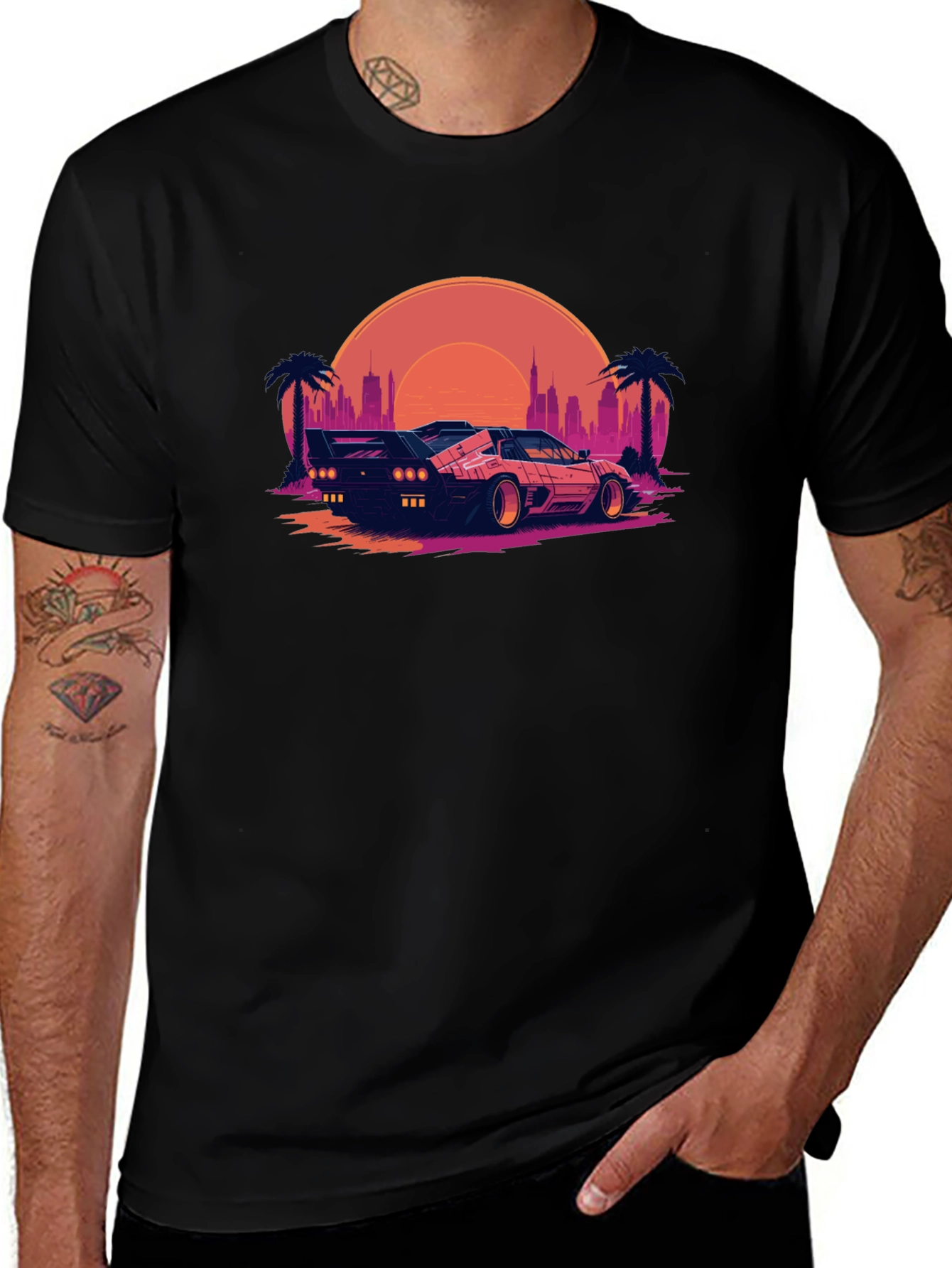 Retro Wave T-Shirt - Black